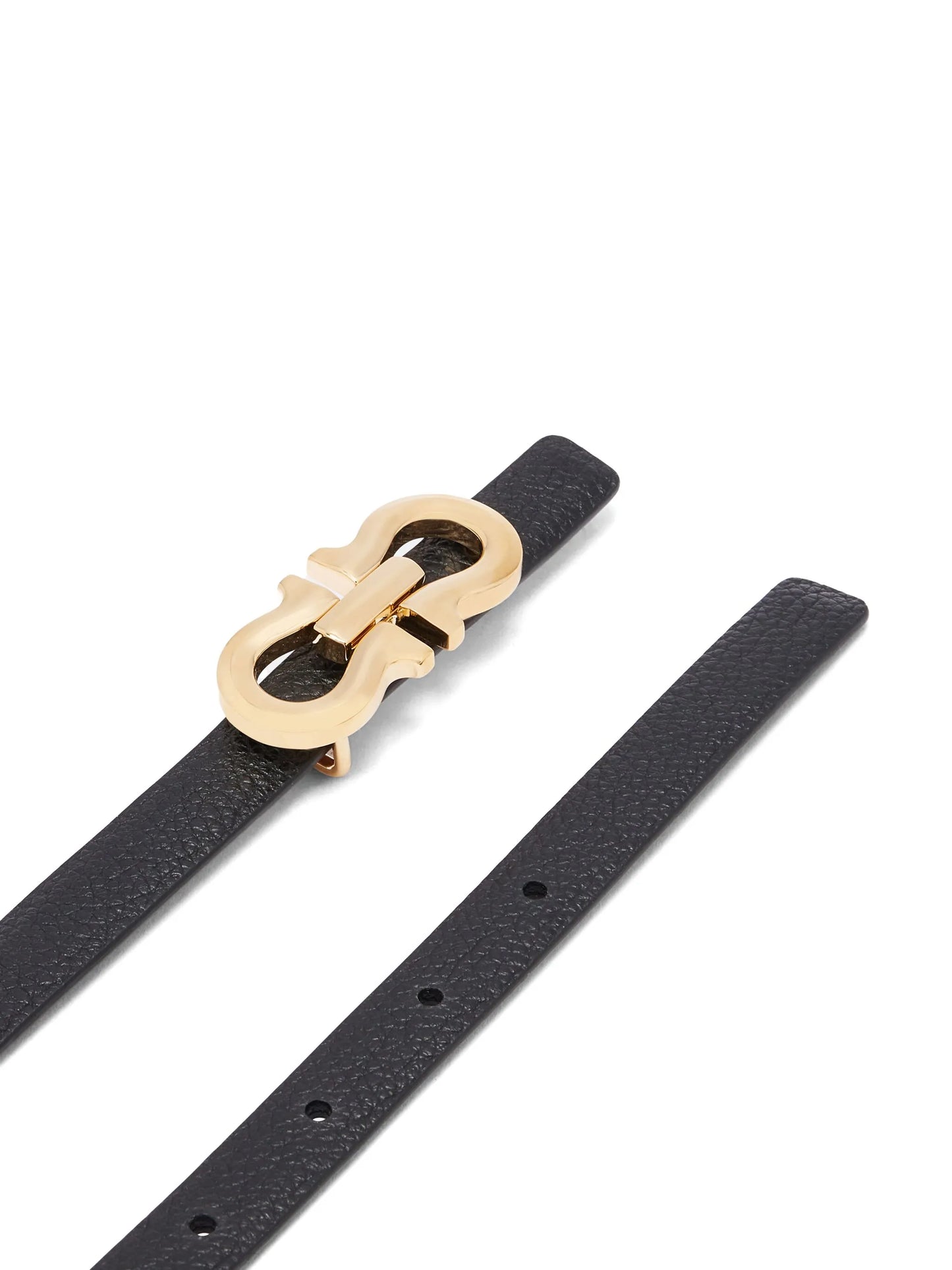 Gancini leather belt