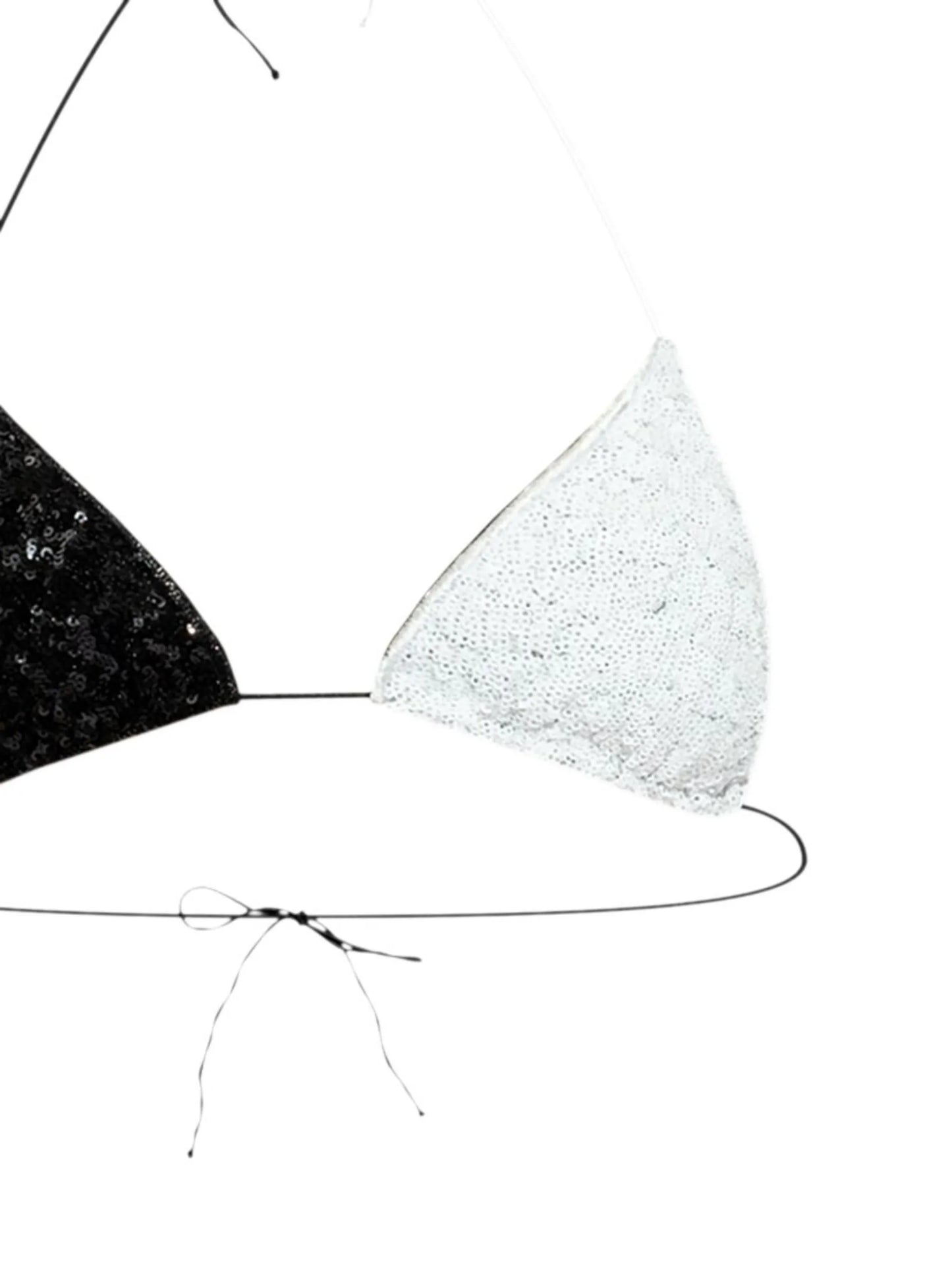 sequin-embellished triangle-cup bikini