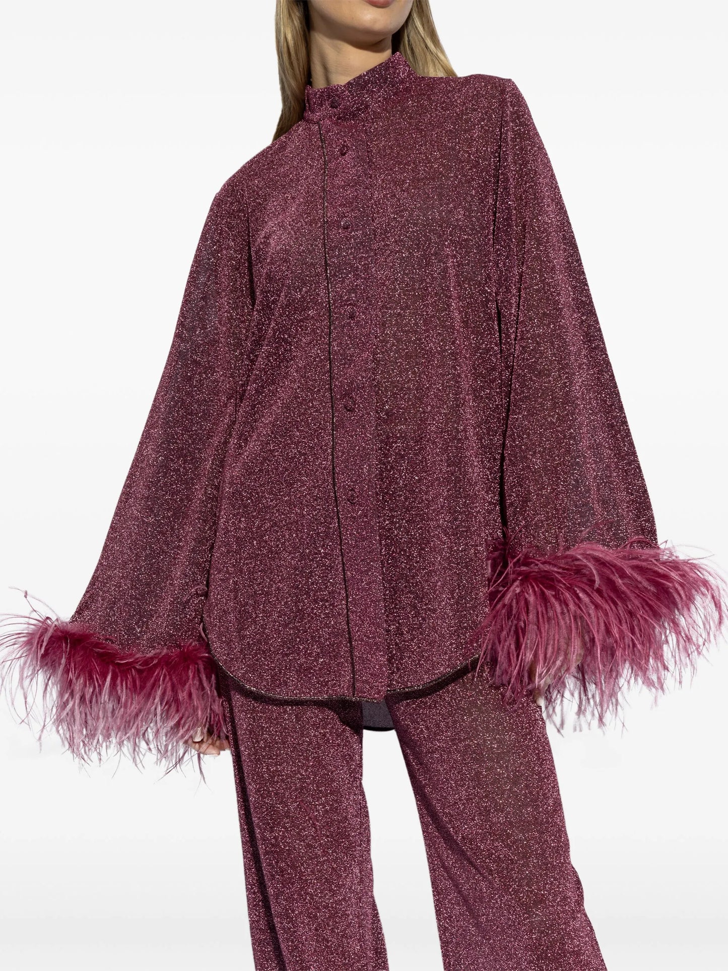 Lumiére Plumage lurex shirt