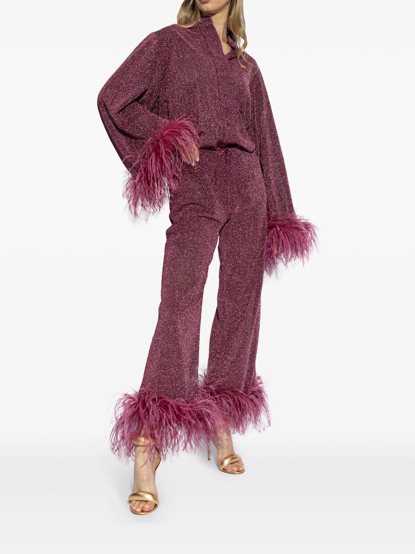 Lumiére Plumage lurex shirt