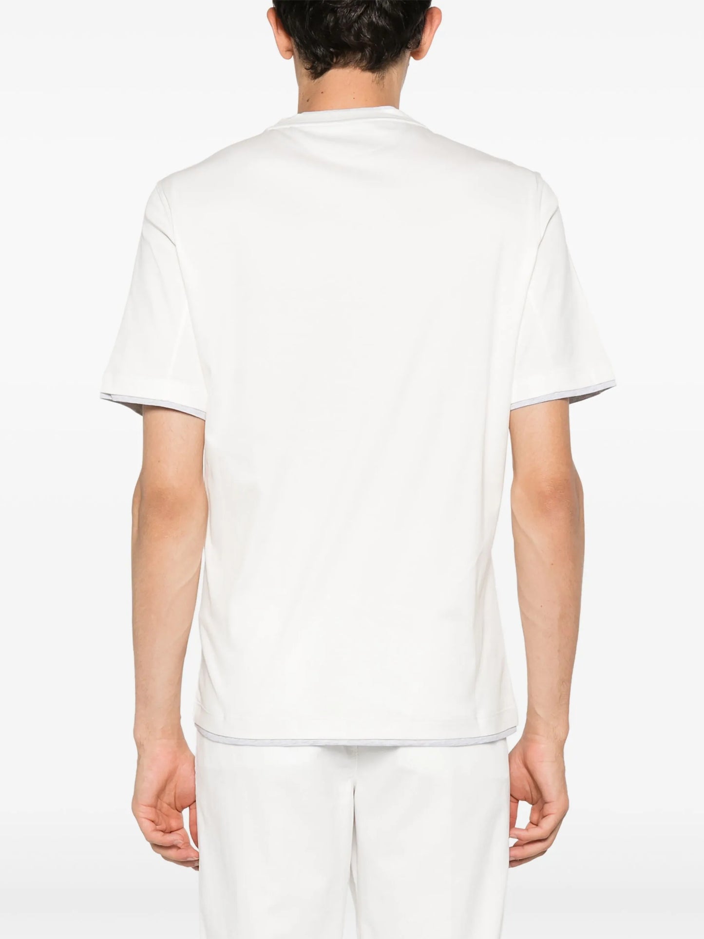 contrast-trim crew-neck T-shirt
