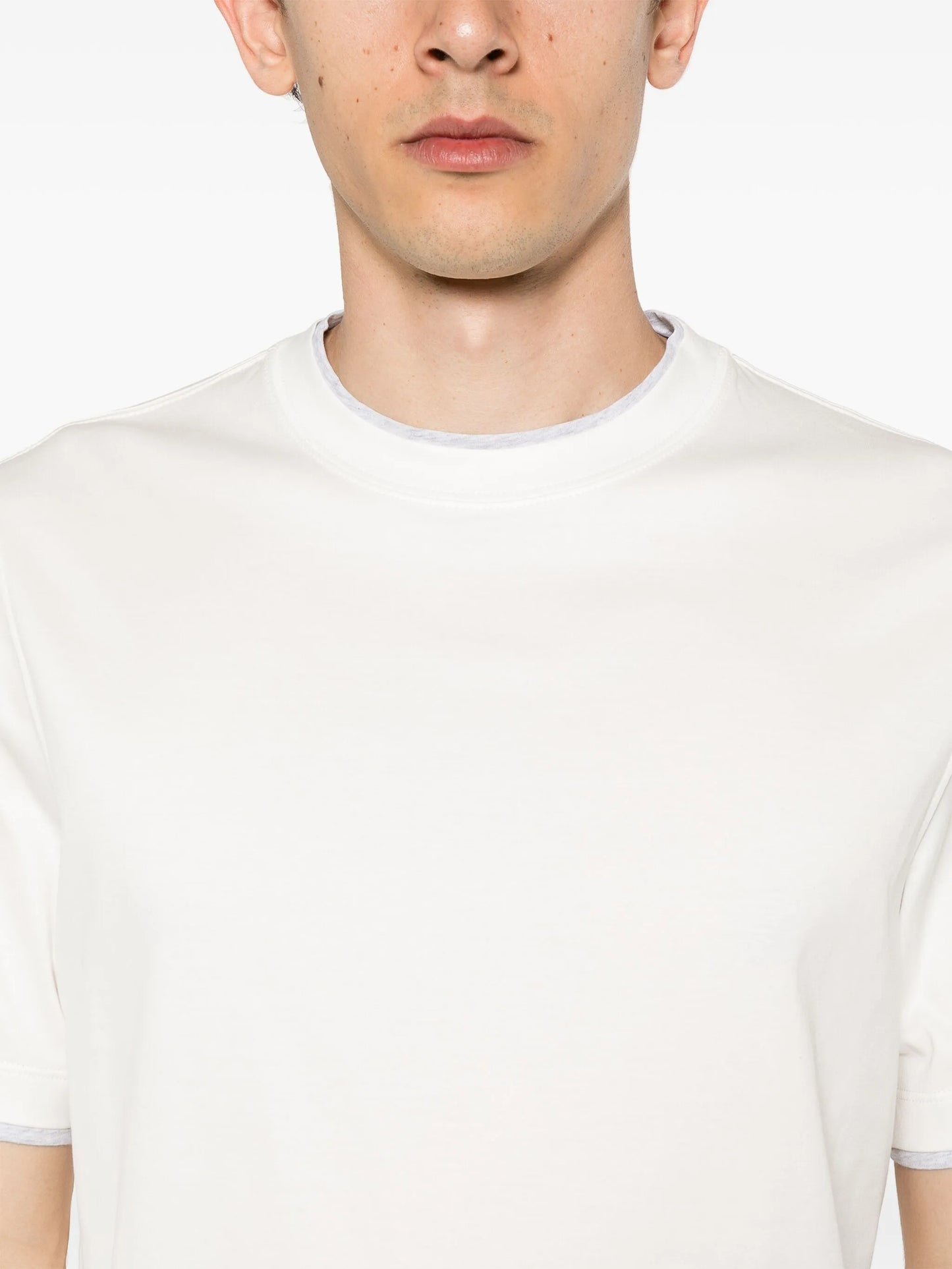 contrast-trim crew-neck T-shirt