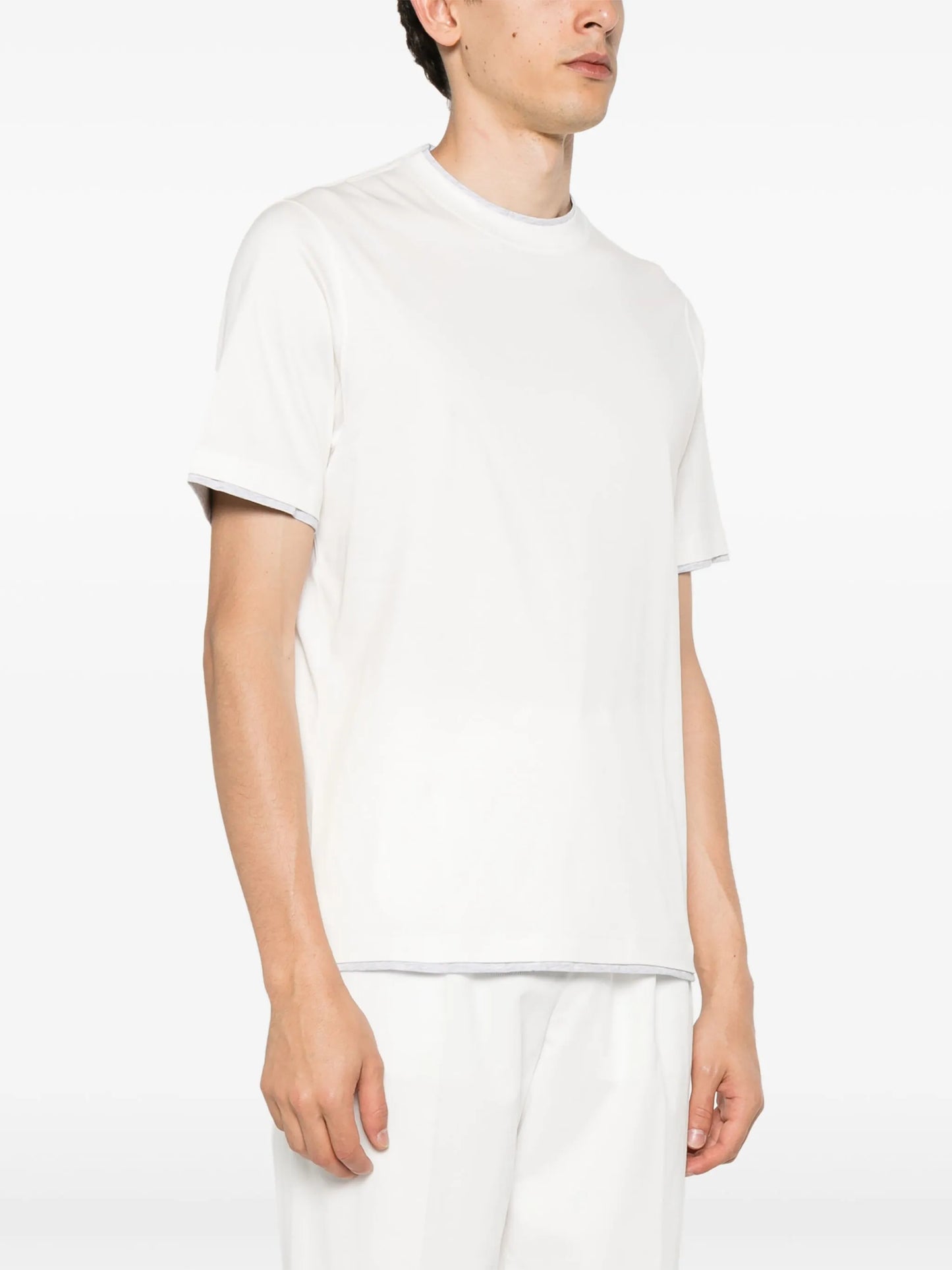 contrast-trim crew-neck T-shirt