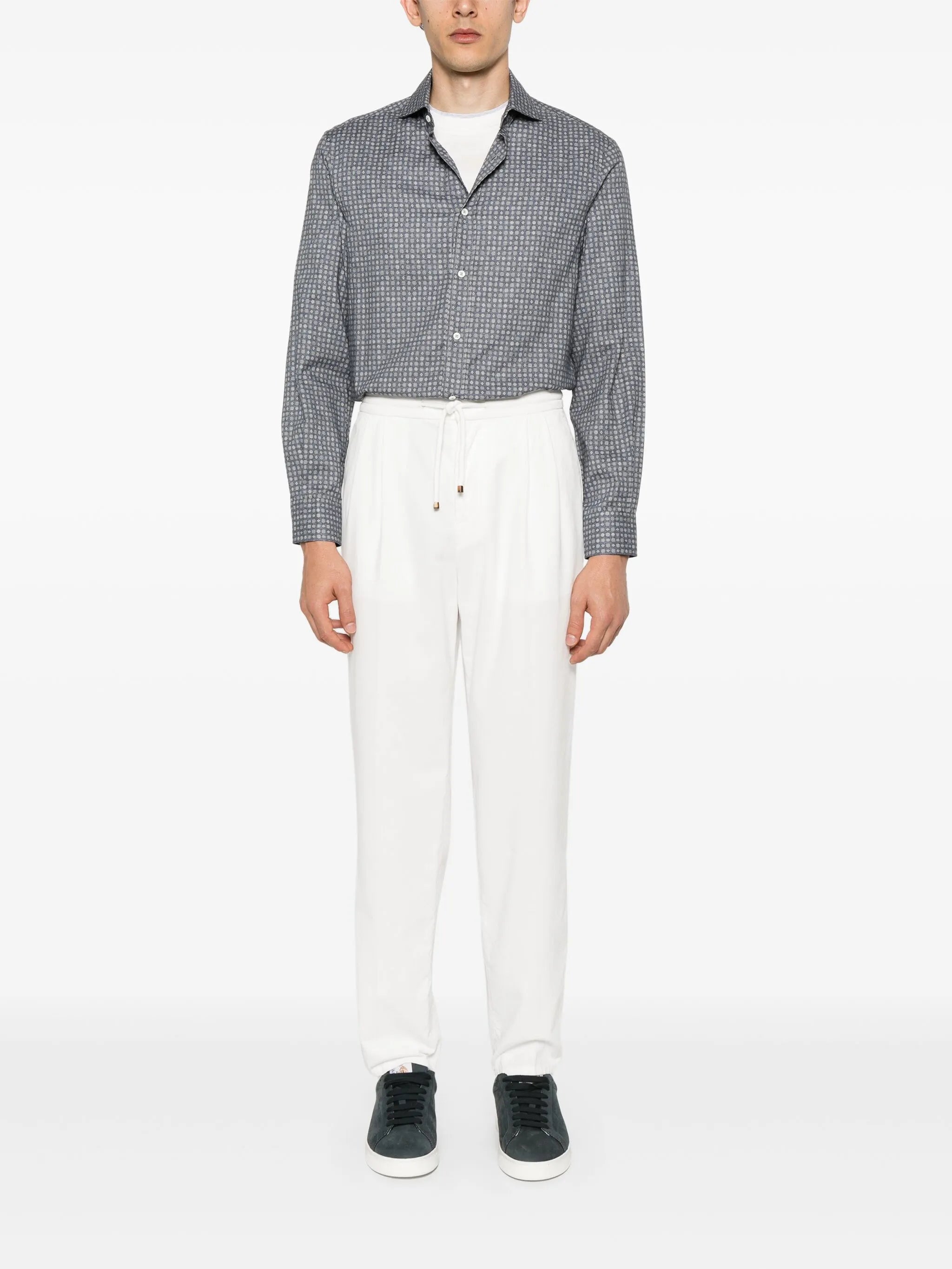 contrast-trim crew-neck T-shirt