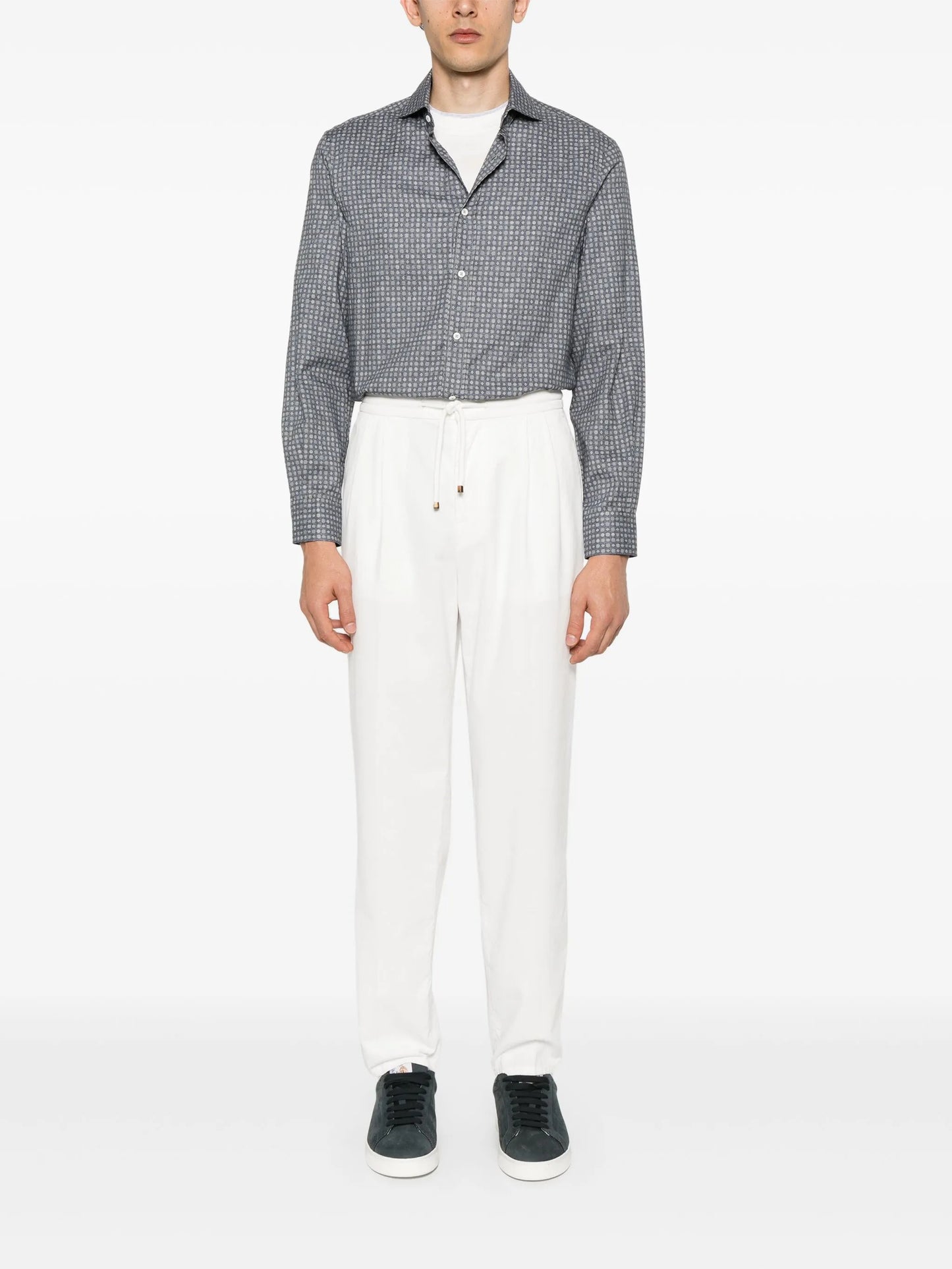 contrast-trim crew-neck T-shirt