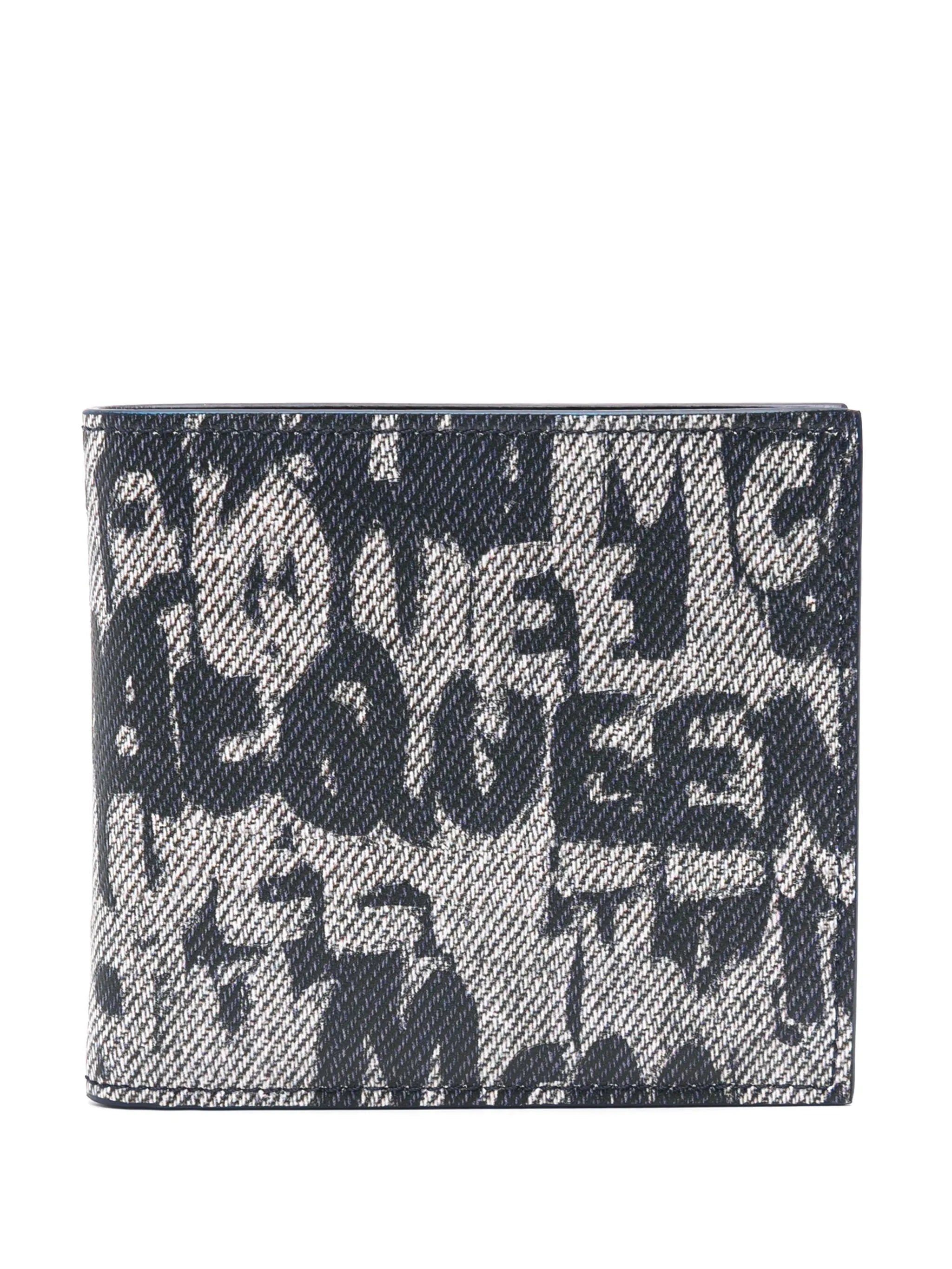 graffiti logo-print bi-fold wallet