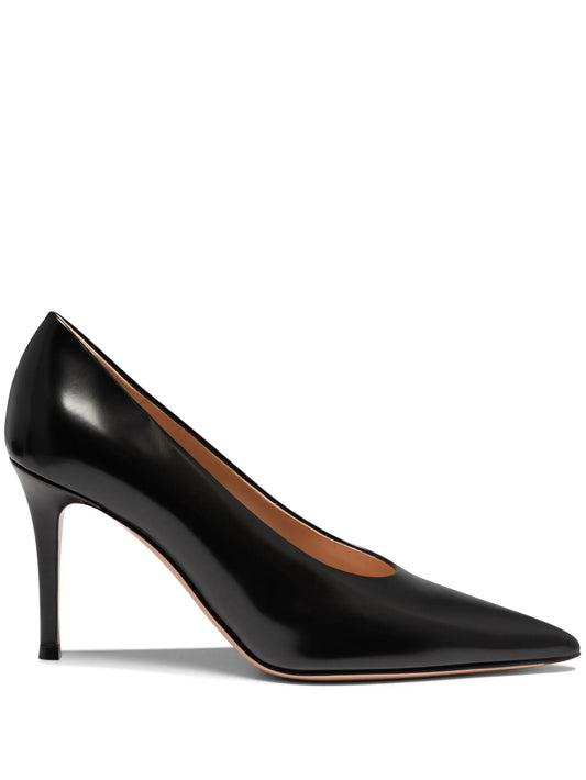 85mm pointed-toe leather pumps