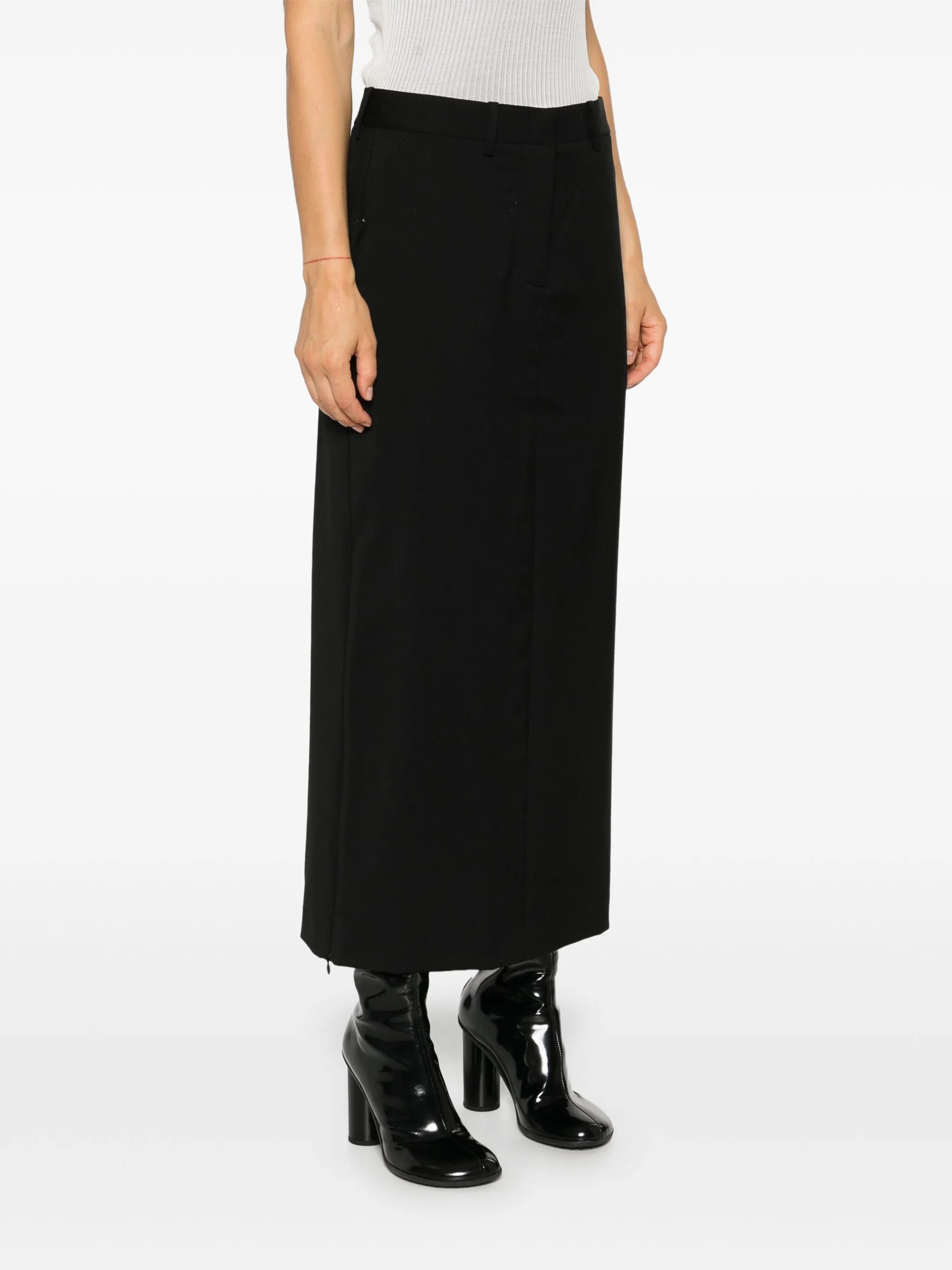 zipped maxi skirt