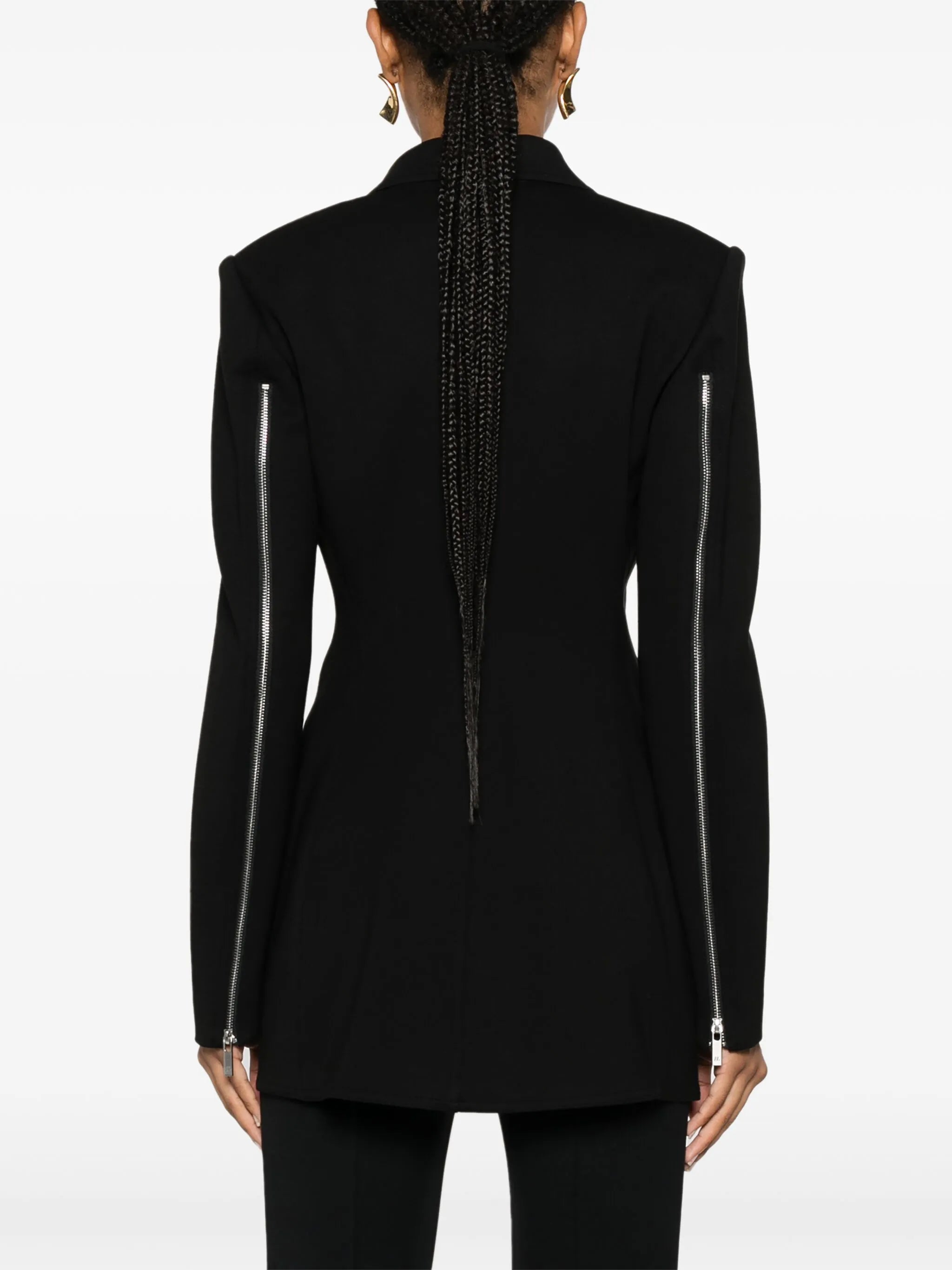 zip-detailed blazer