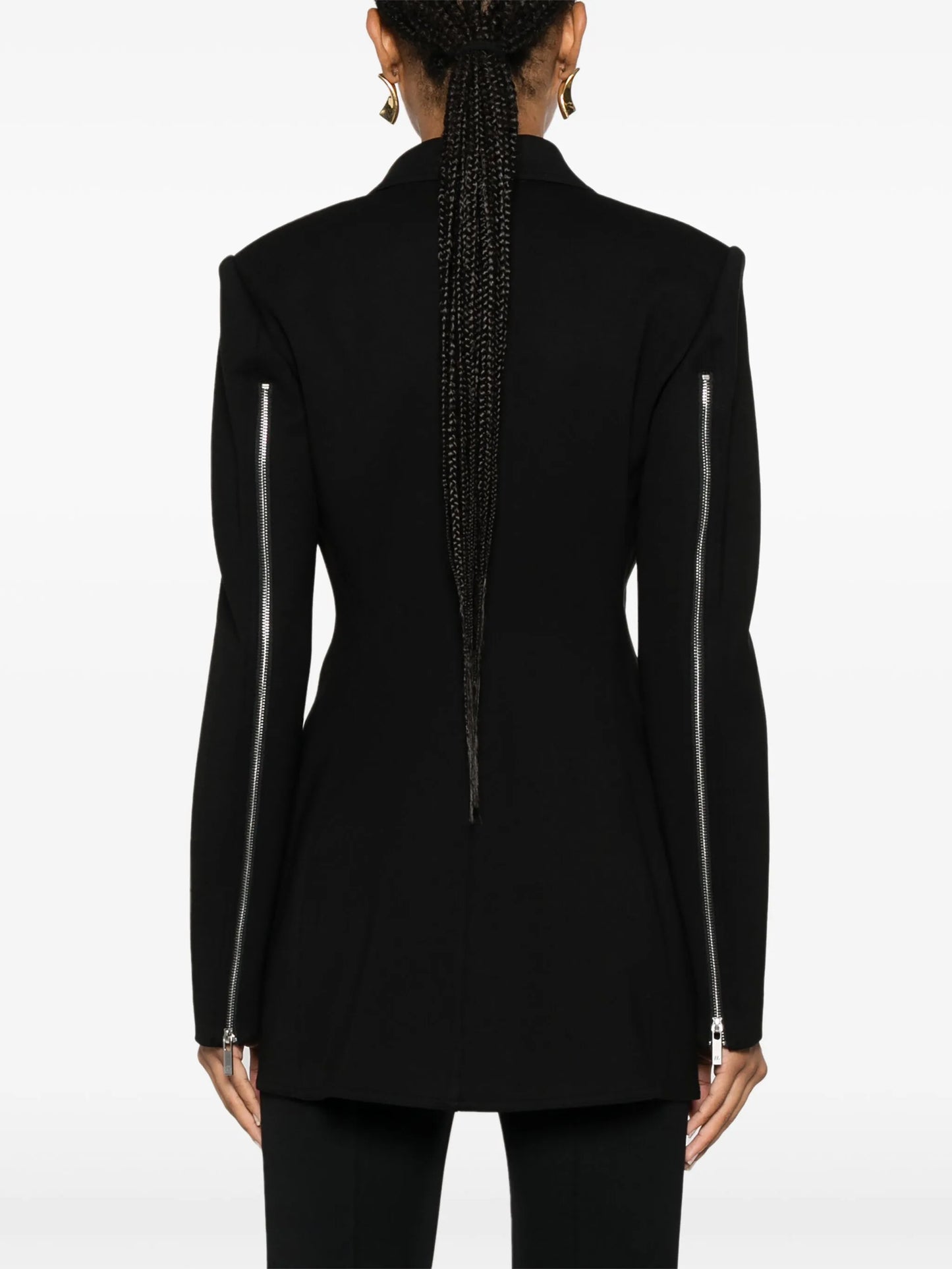 zip-detailed blazer