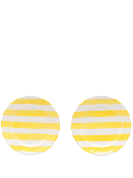 striped ceramic plate (set of two)
