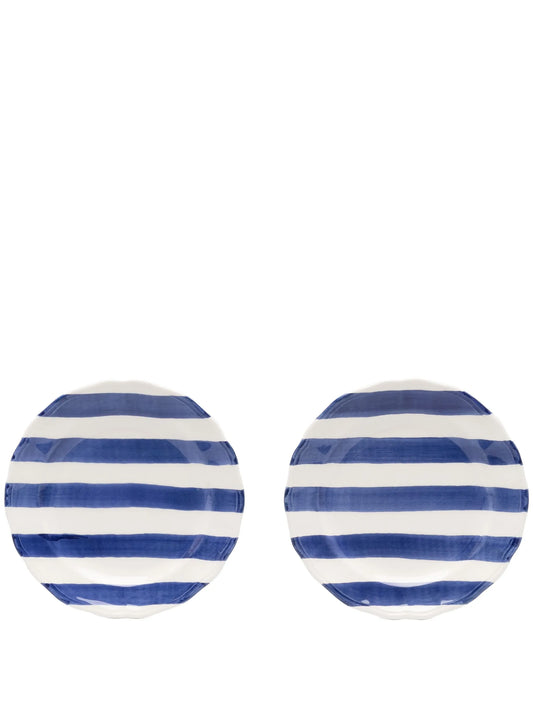 striped ceramic plate (set of two)