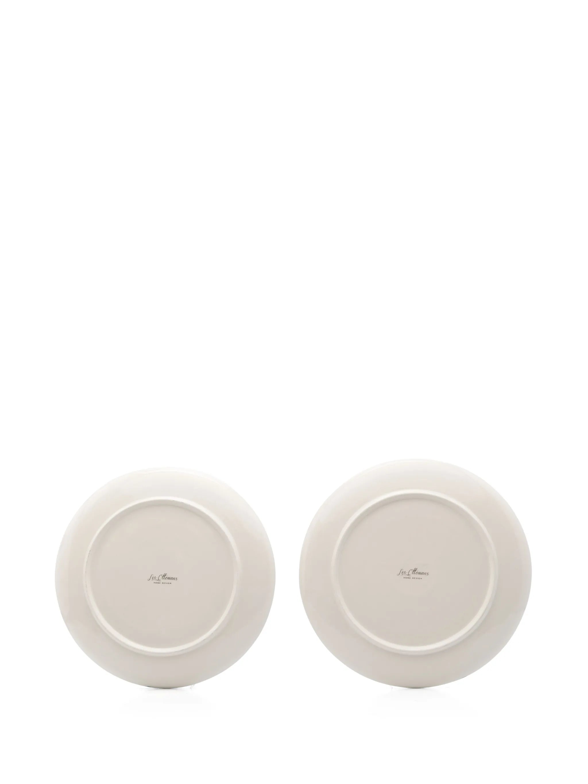 Leaves hand-painted plates (set of two)