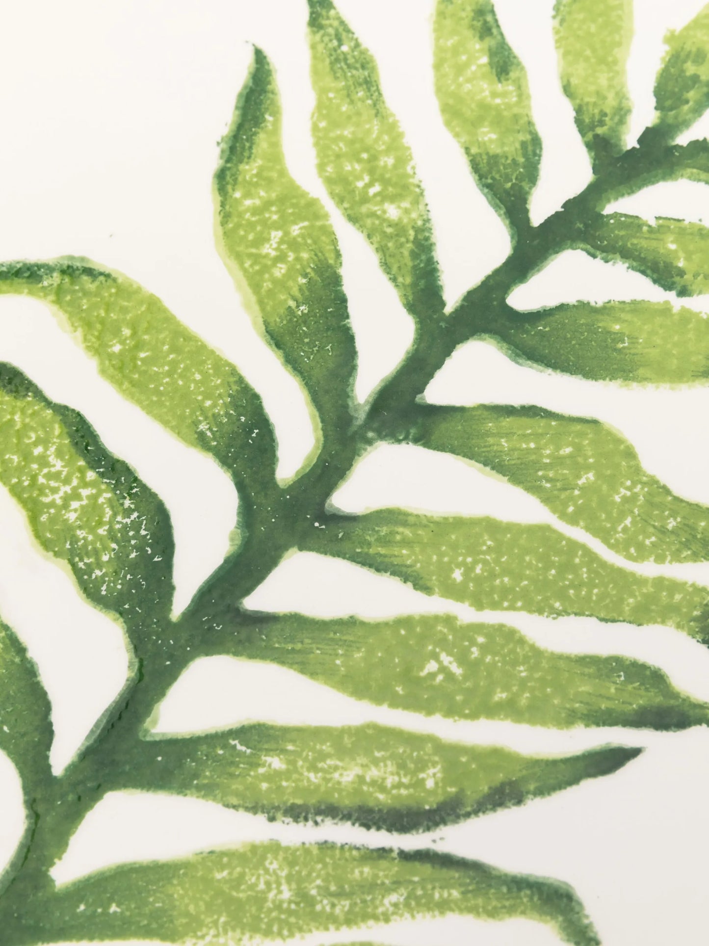 Leaves hand-painted plates (set of two)