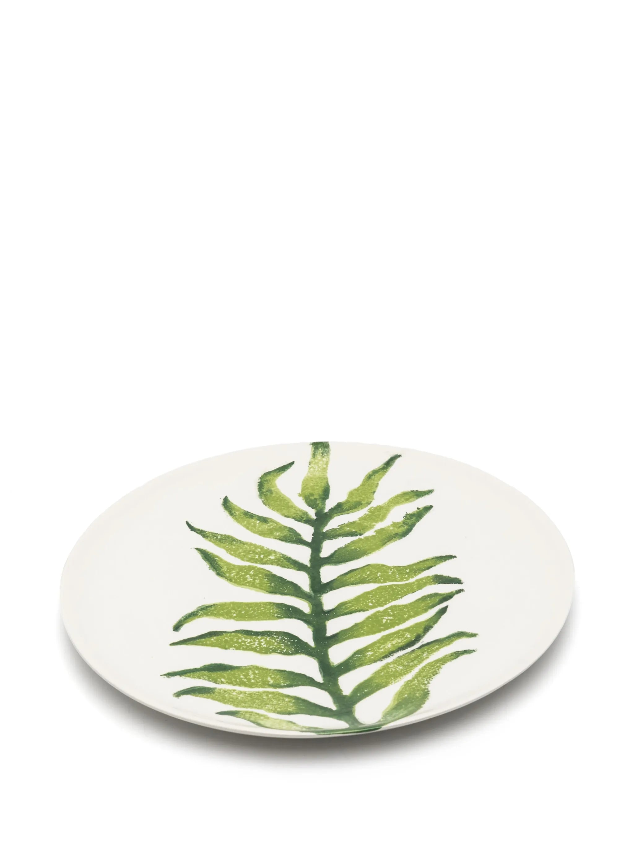 Leaves hand-painted plates (set of two)