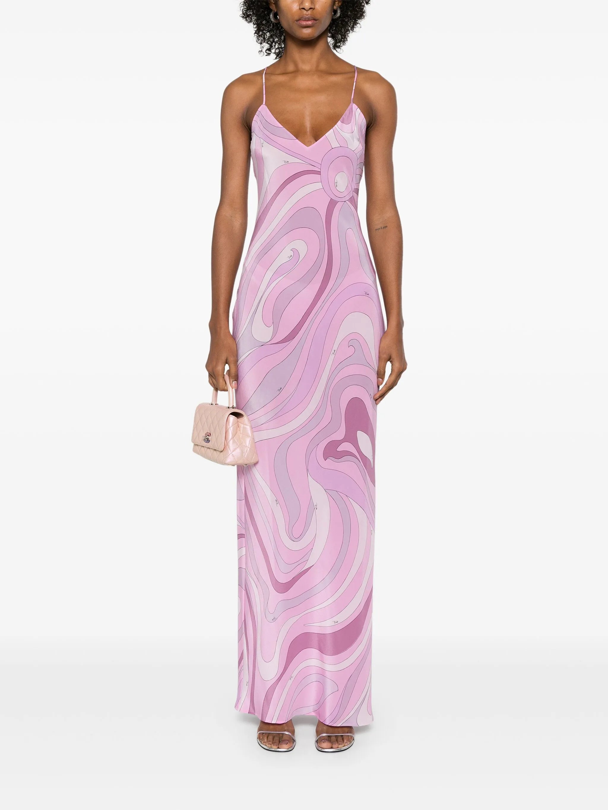Iride-print maxi dress