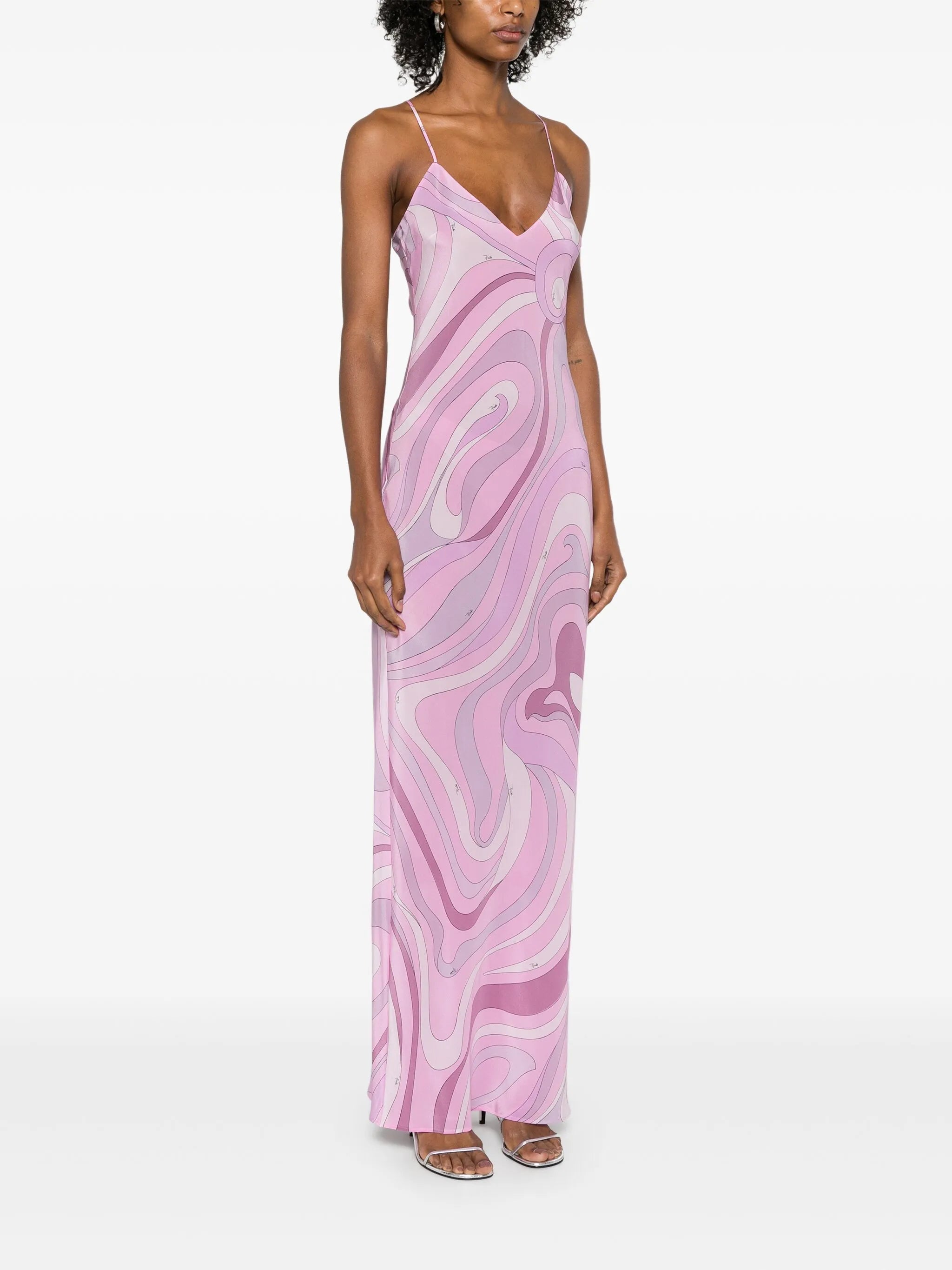 Iride-print maxi dress