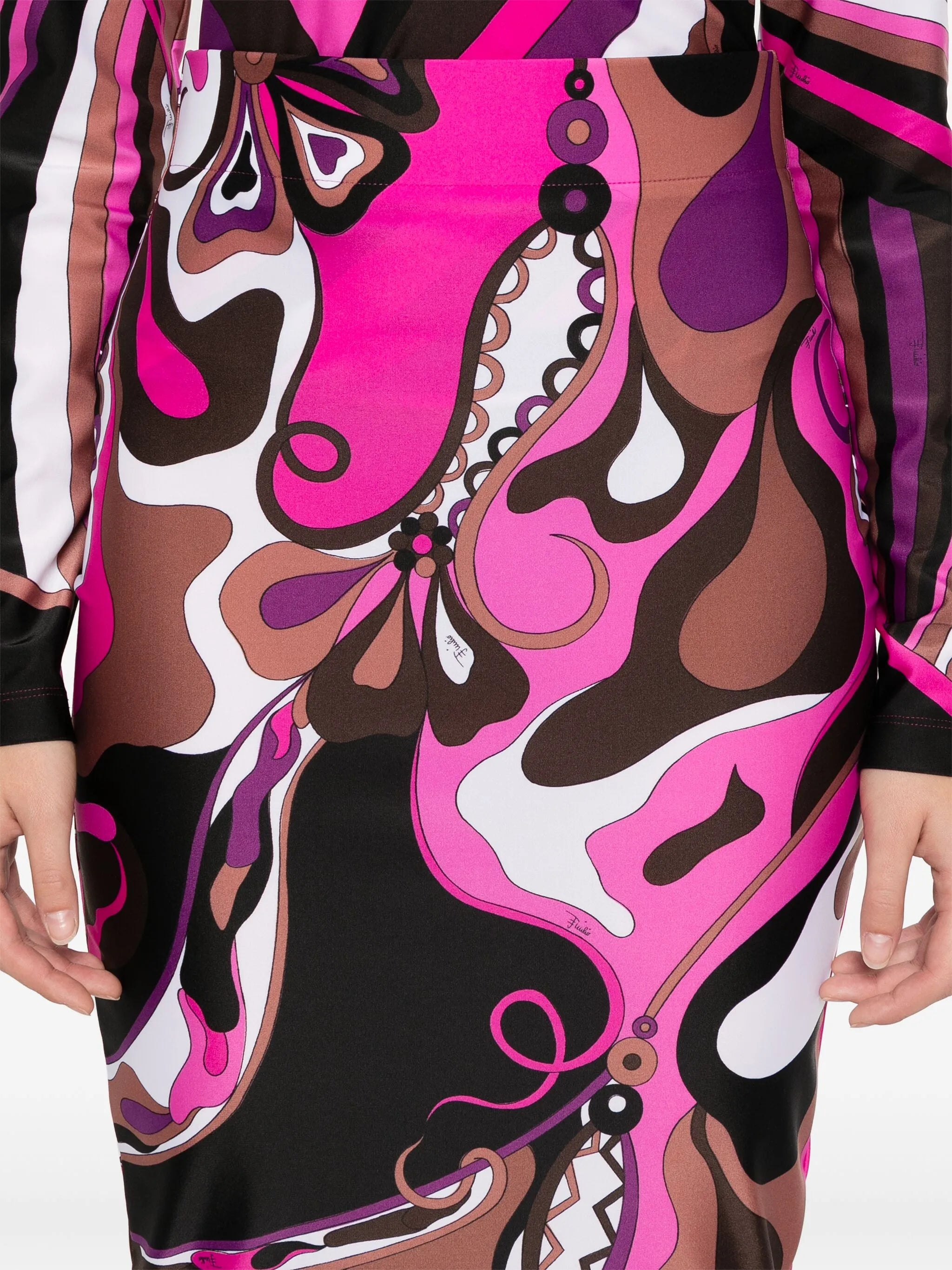 abstract-print skirt