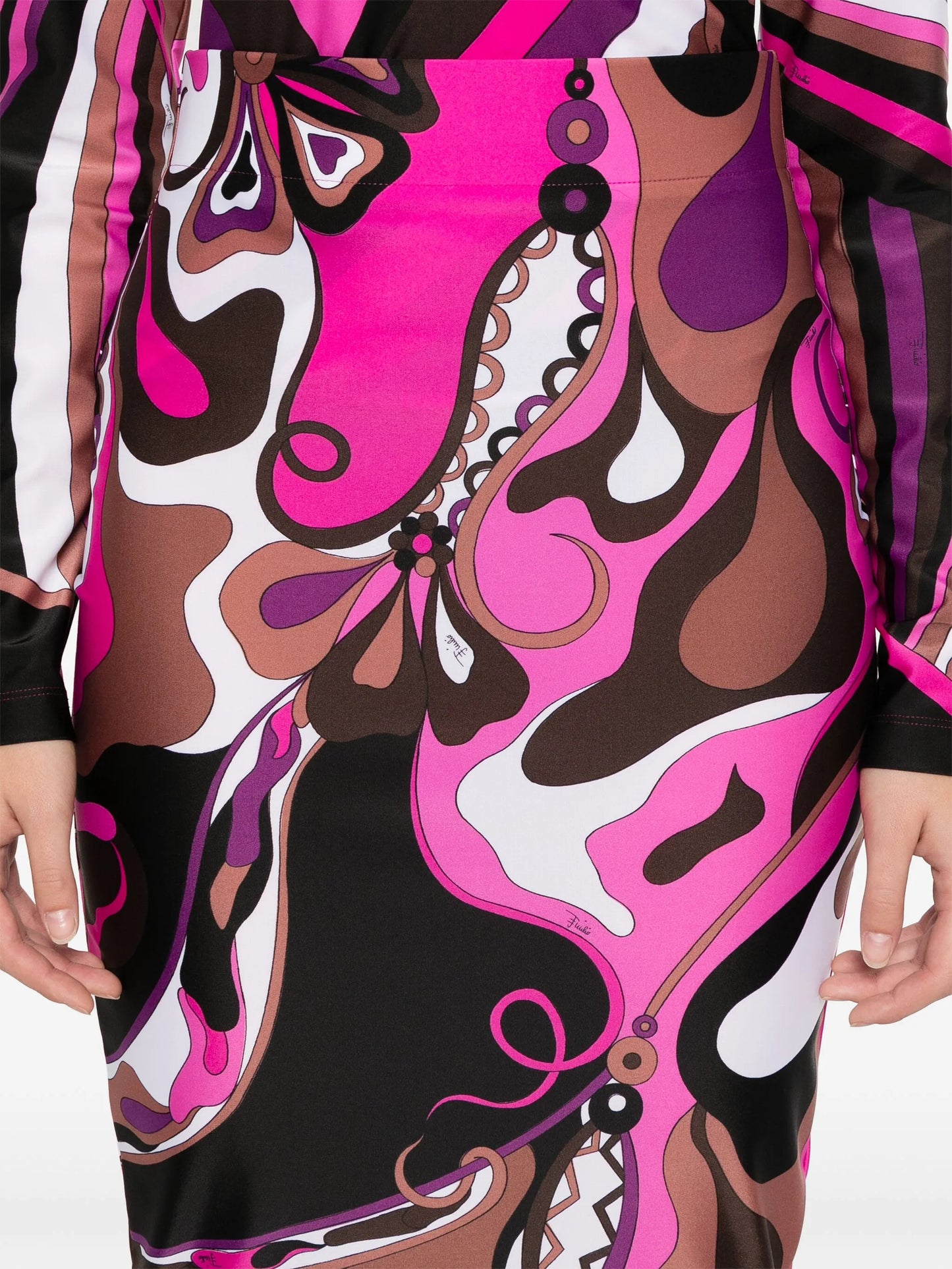abstract-print skirt