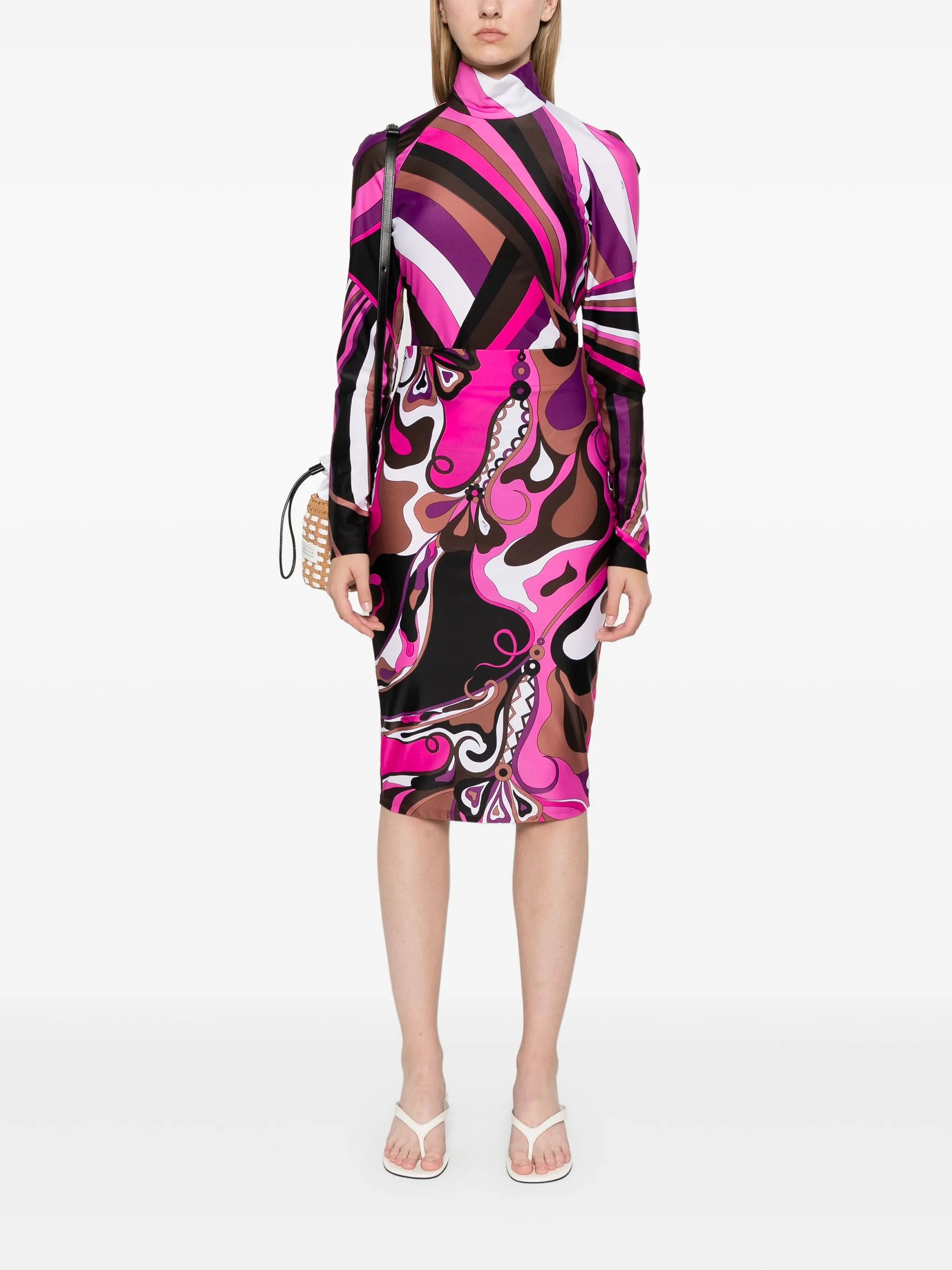 abstract-print skirt