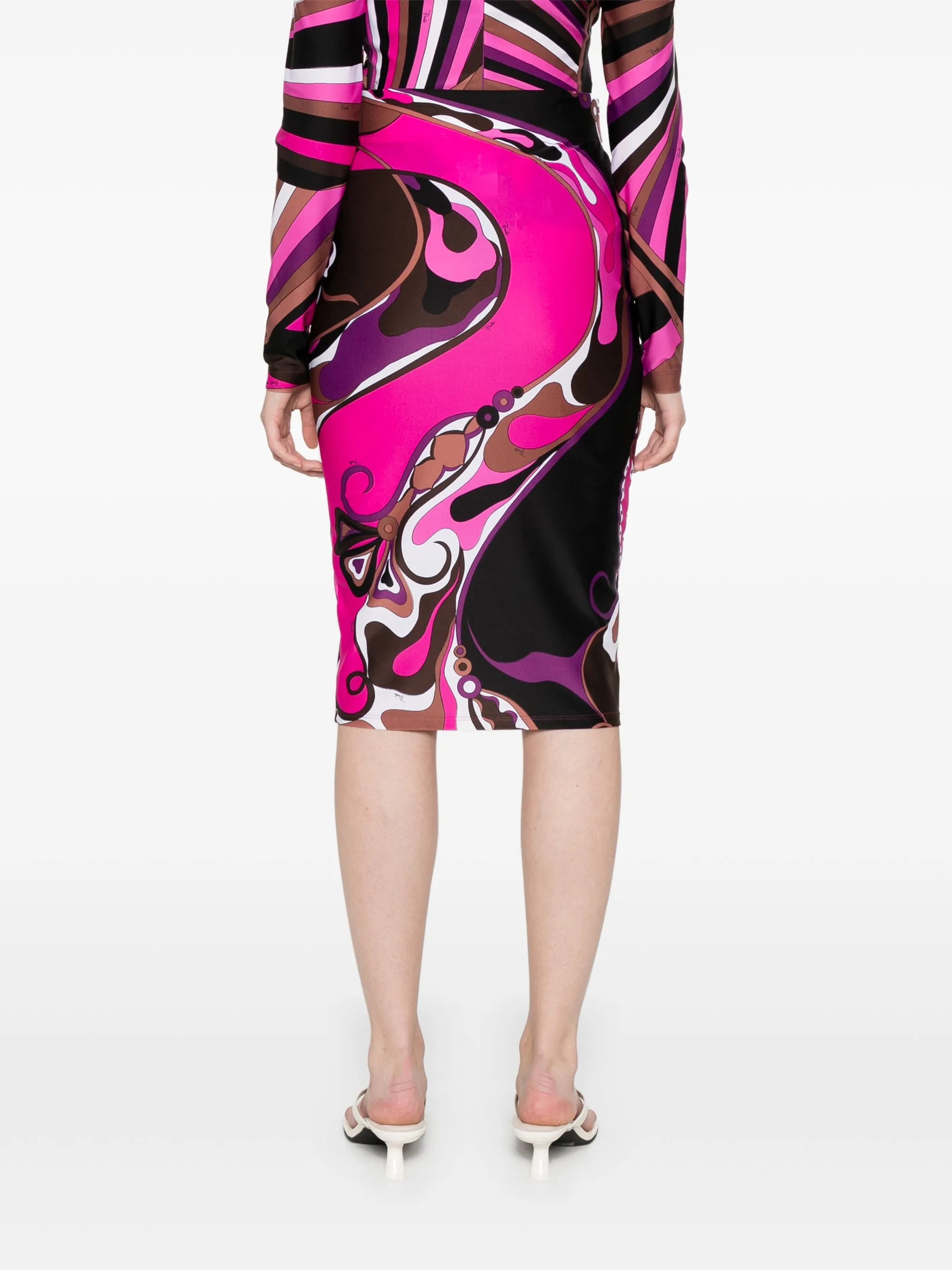abstract-print skirt