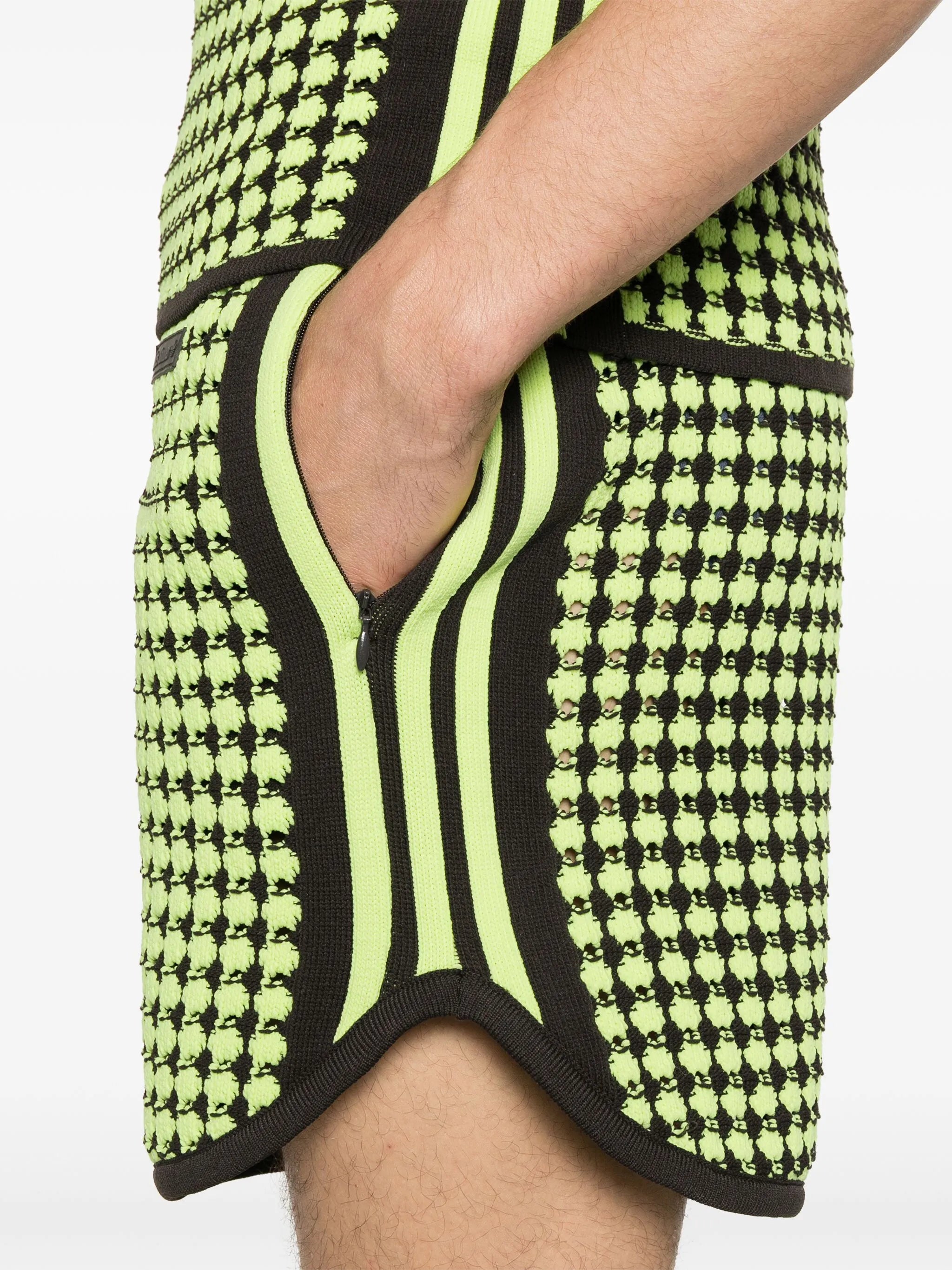 X Wales Bonner houndstoot crochet-knit shorts