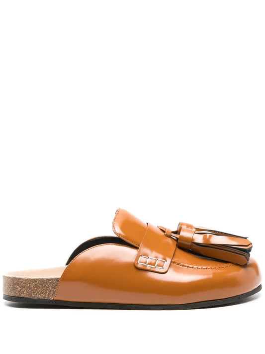 tassel-detail leather mules