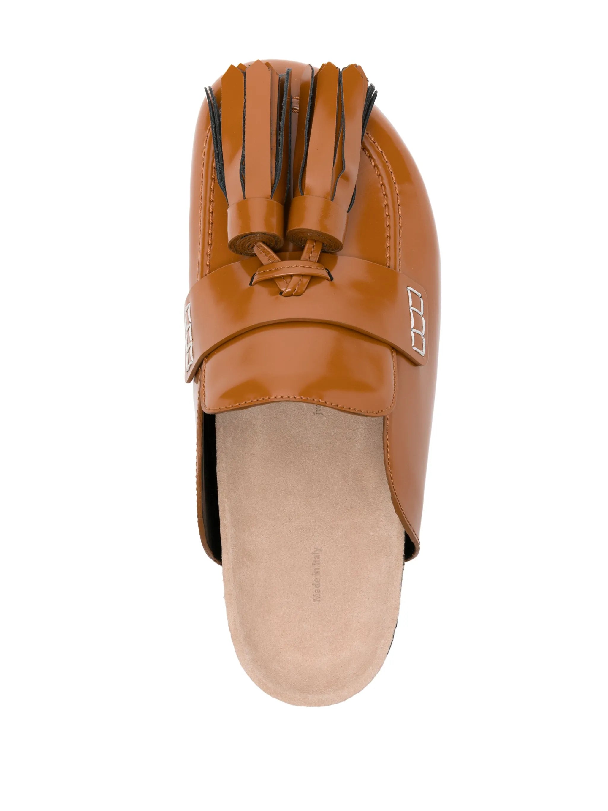 tassel-detail leather mules