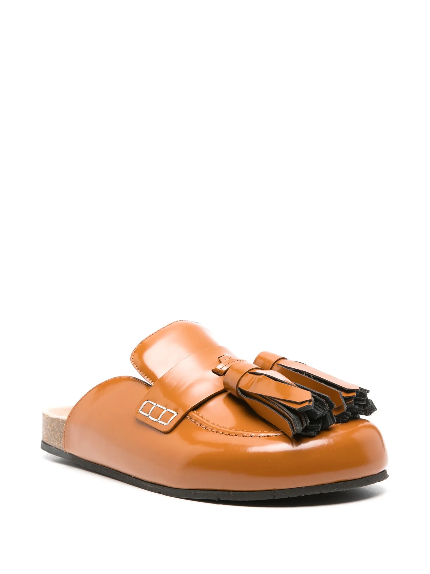 tassel-detail leather mules