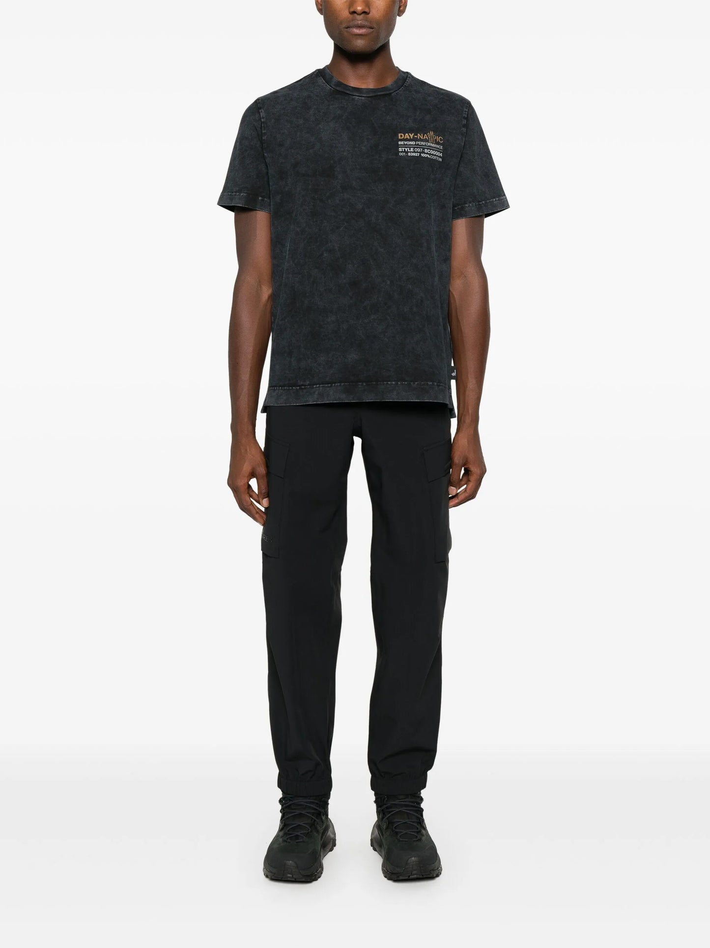 logo-lettering tapered trousers