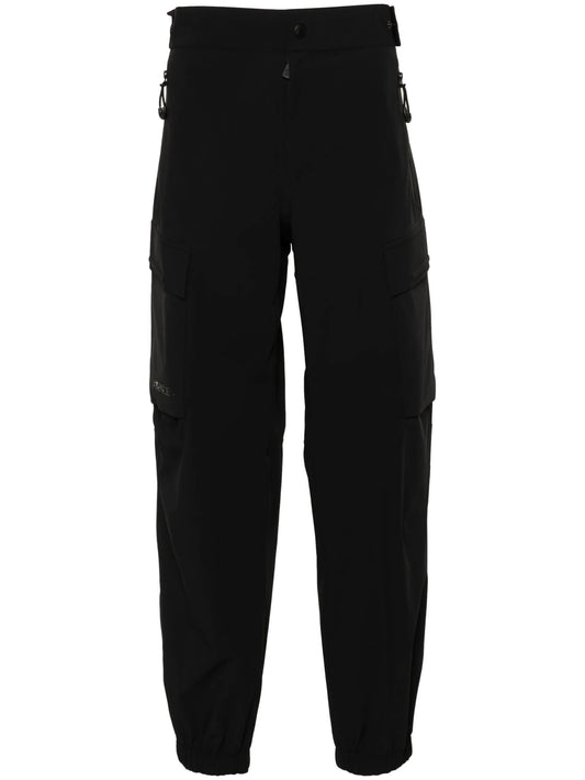 logo-lettering tapered trousers