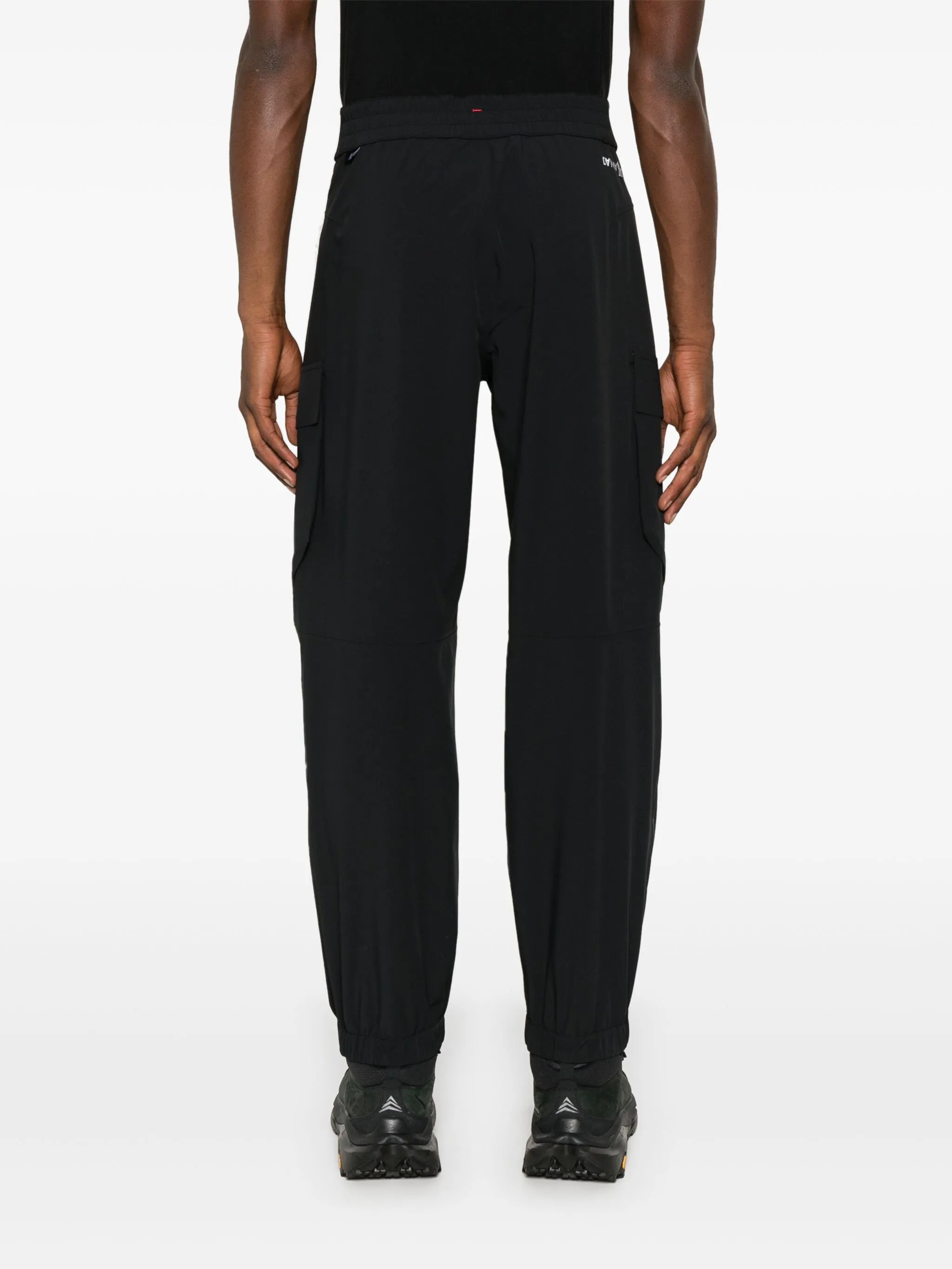 logo-lettering tapered trousers