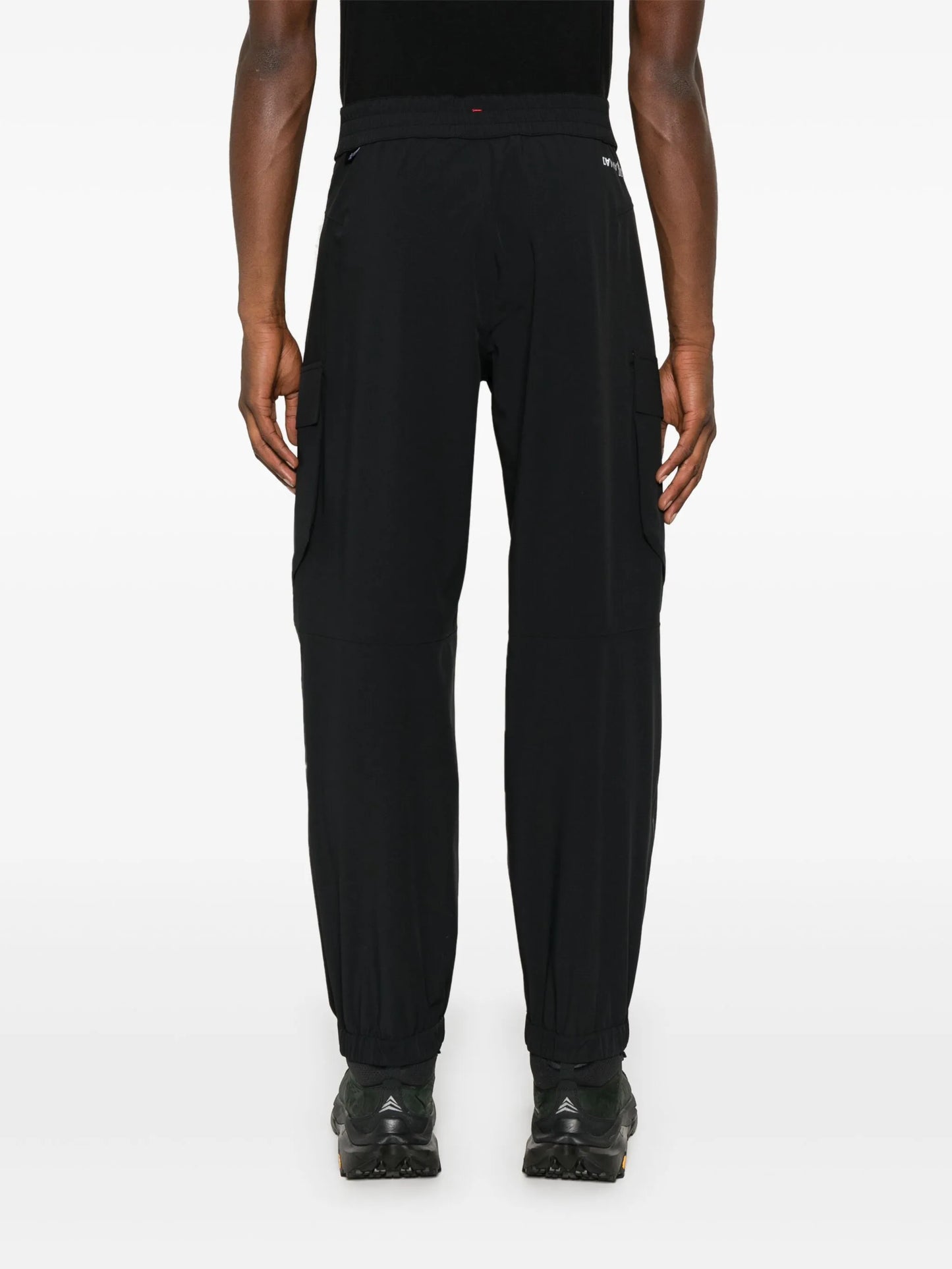 logo-lettering tapered trousers
