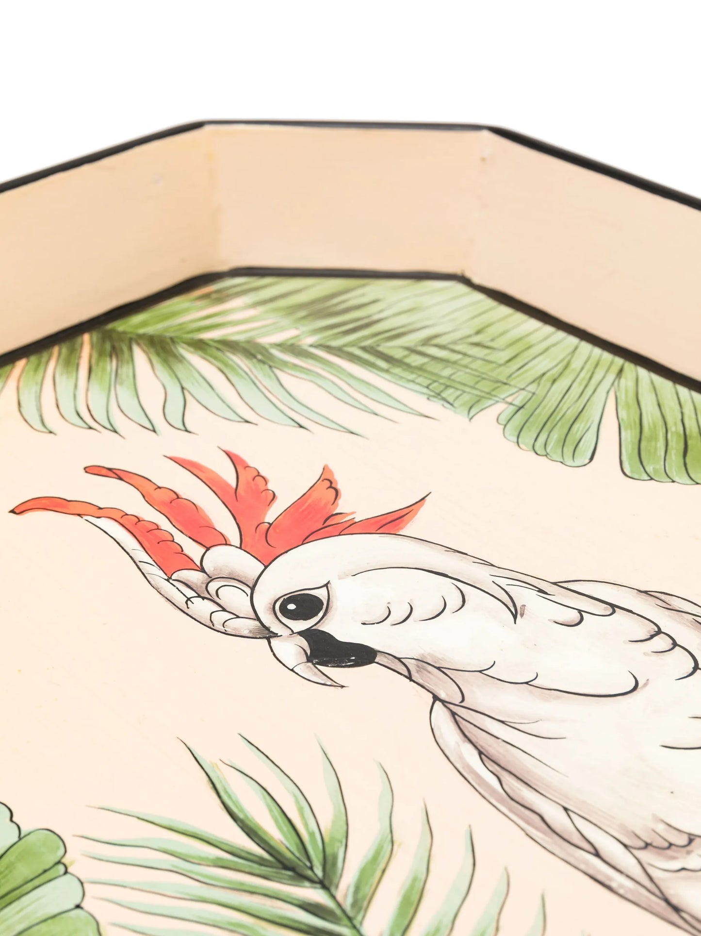 hand-painted flora bird tray (43cm x 30cm)