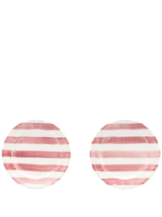 striped ceramic plate (set of two)