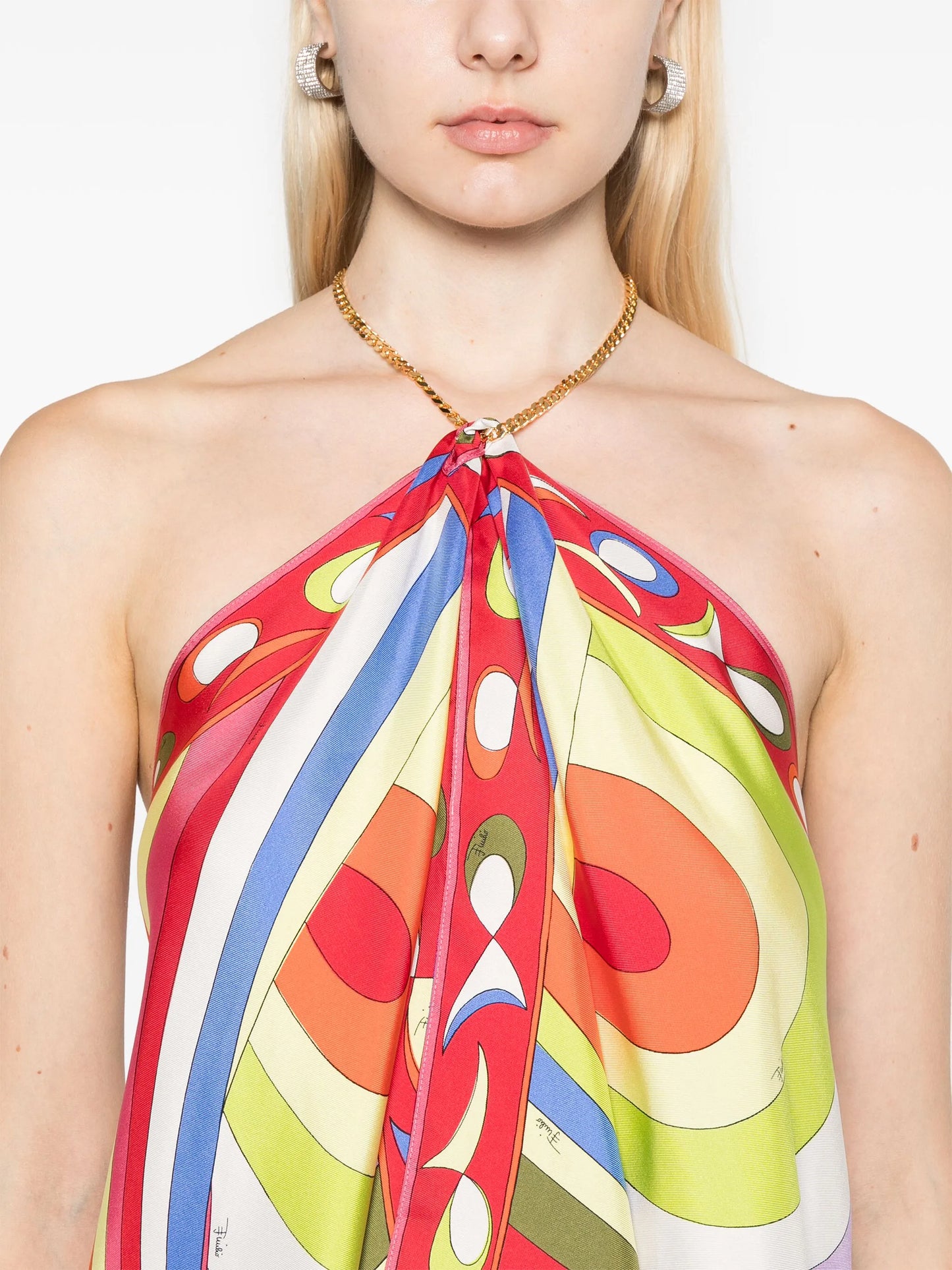 Iride and Pesci-print silk top