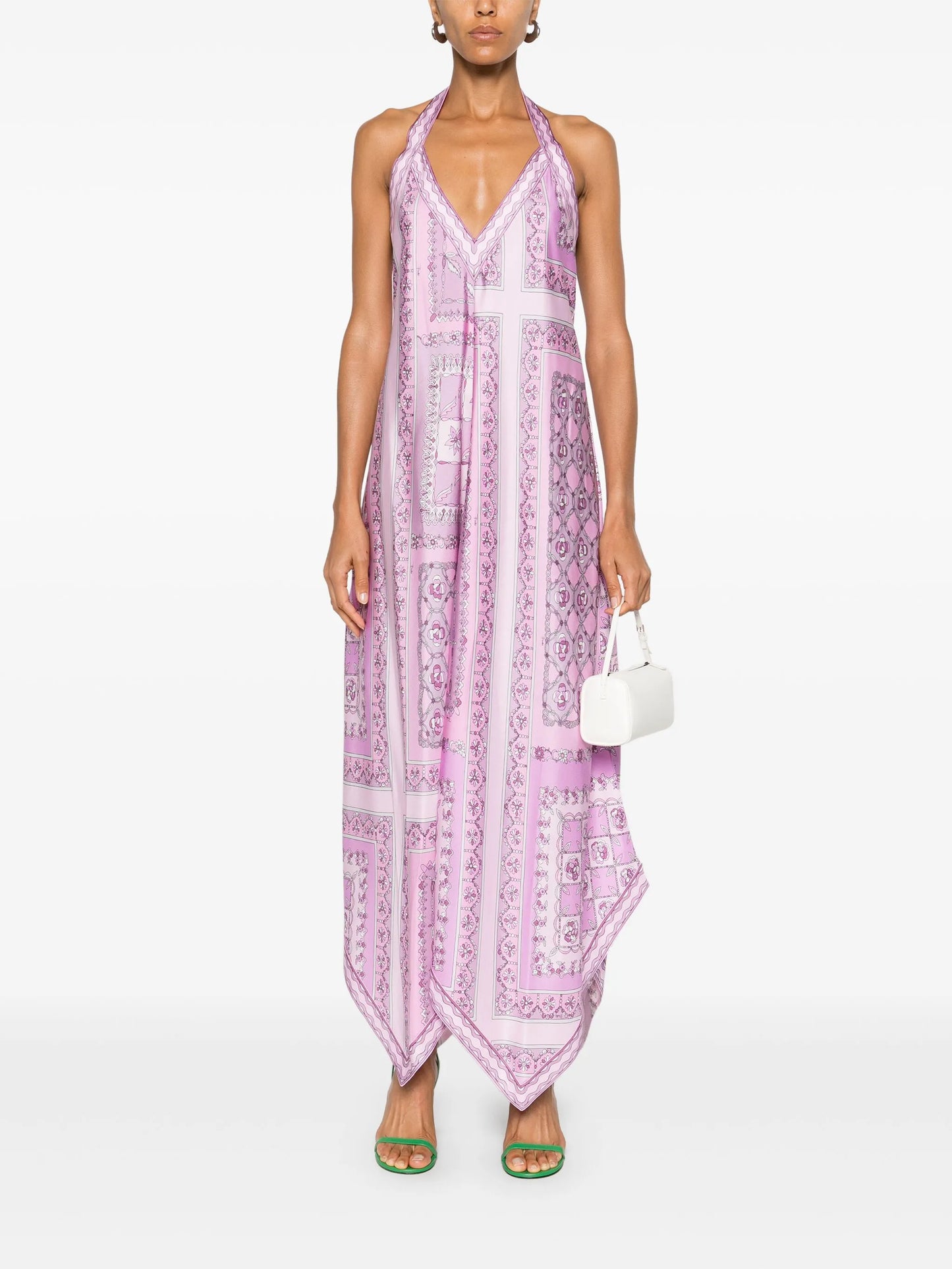 Festa-print silk midi dress