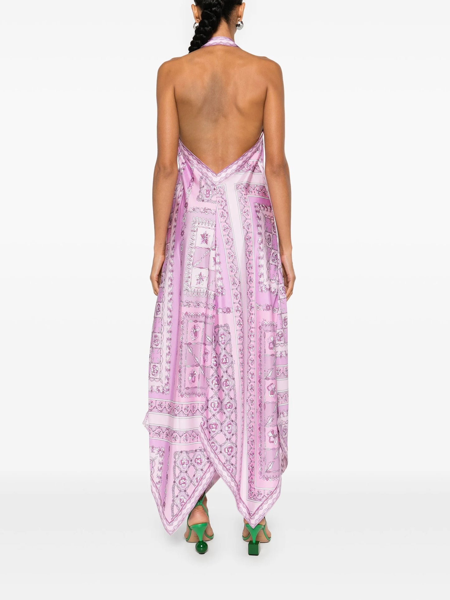 Festa-print silk midi dress