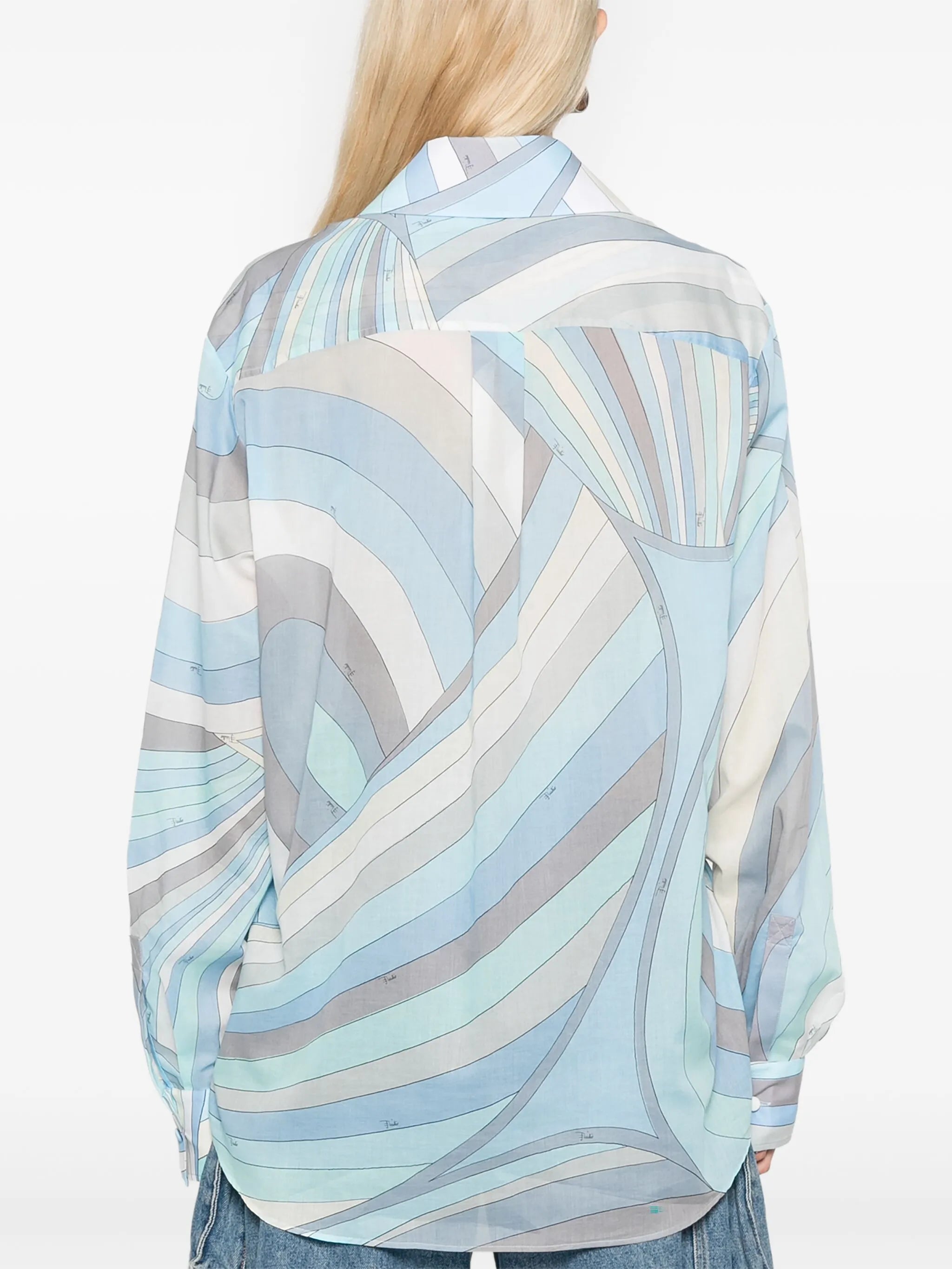 Iride-print cotton shirt