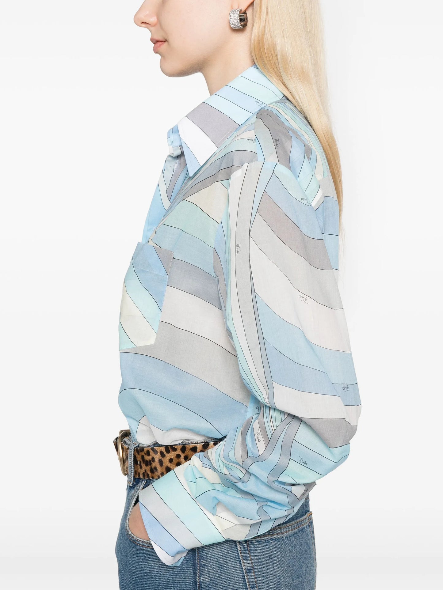 Iride-print cotton shirt