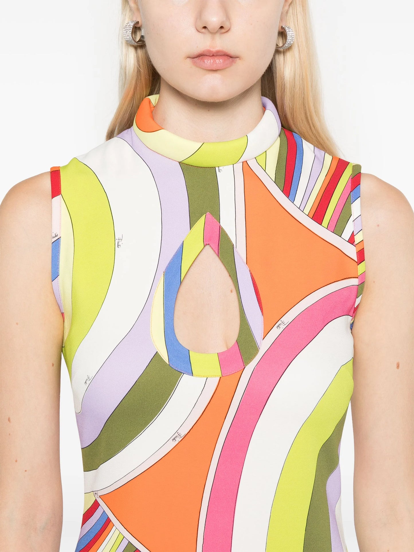 Iride-print mini dress