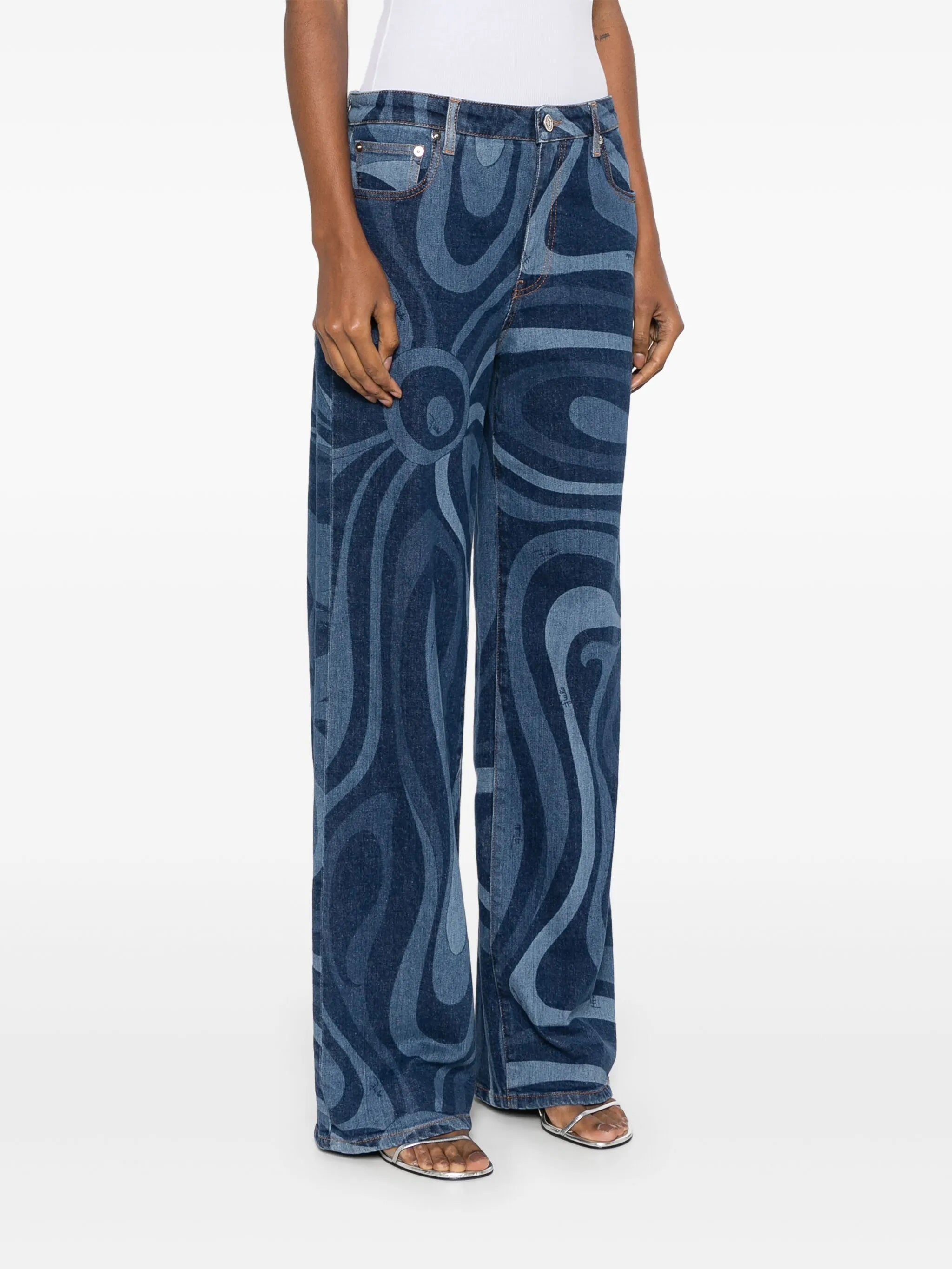 Marmo-print jeans
