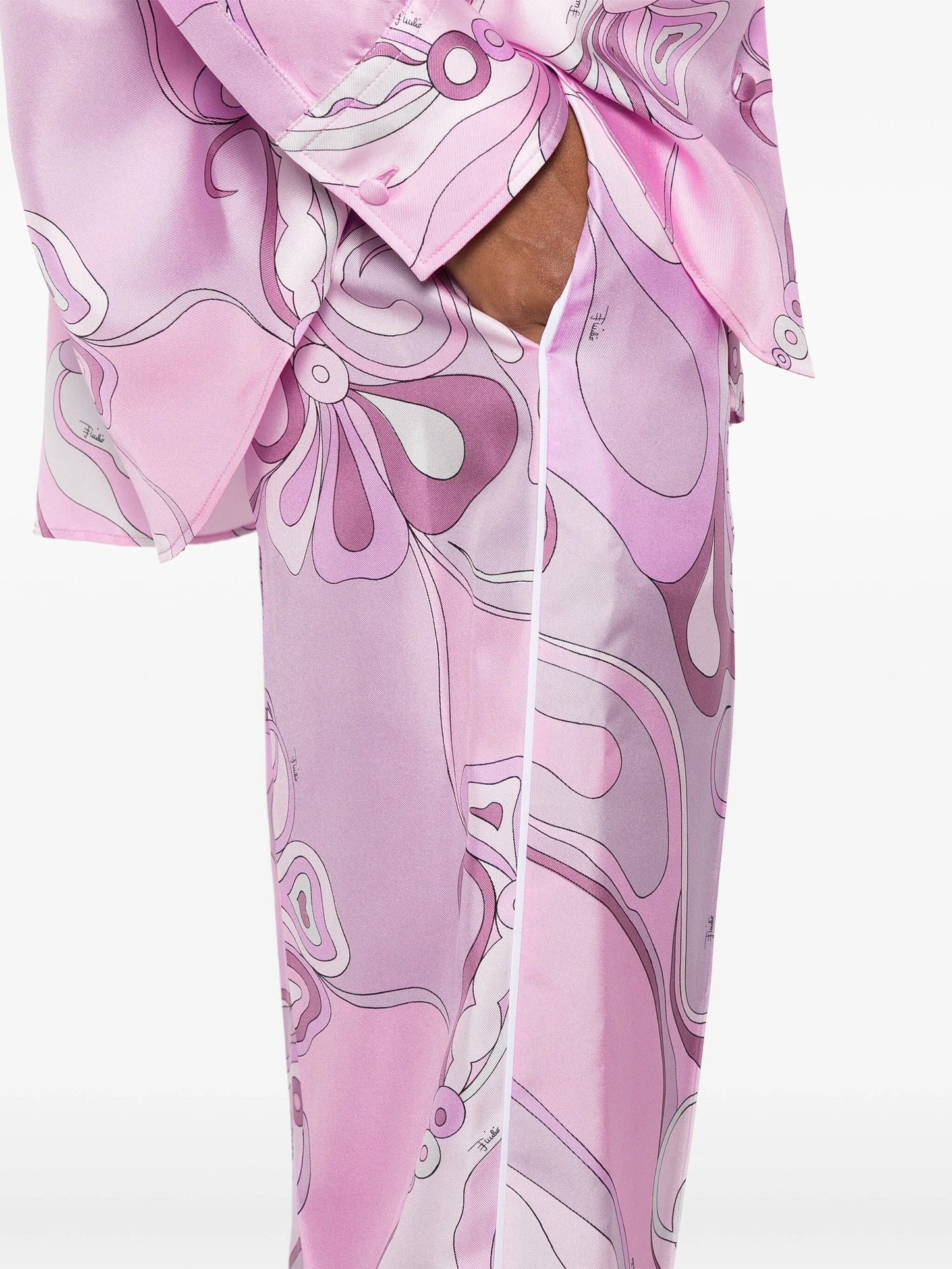 Orchidee-print trousers