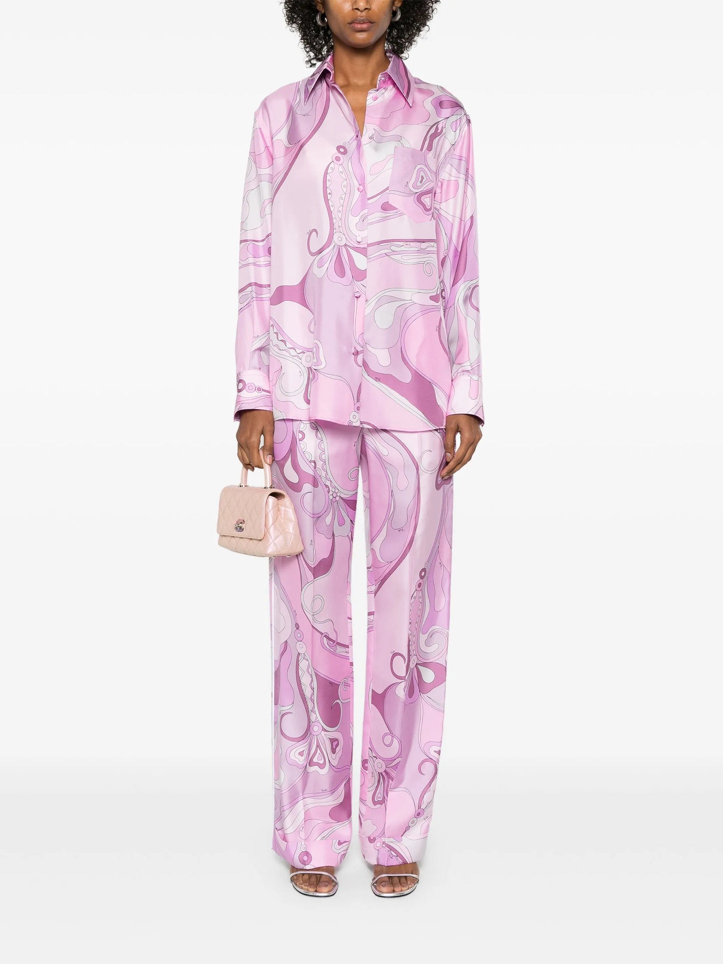 Orchidee-print trousers