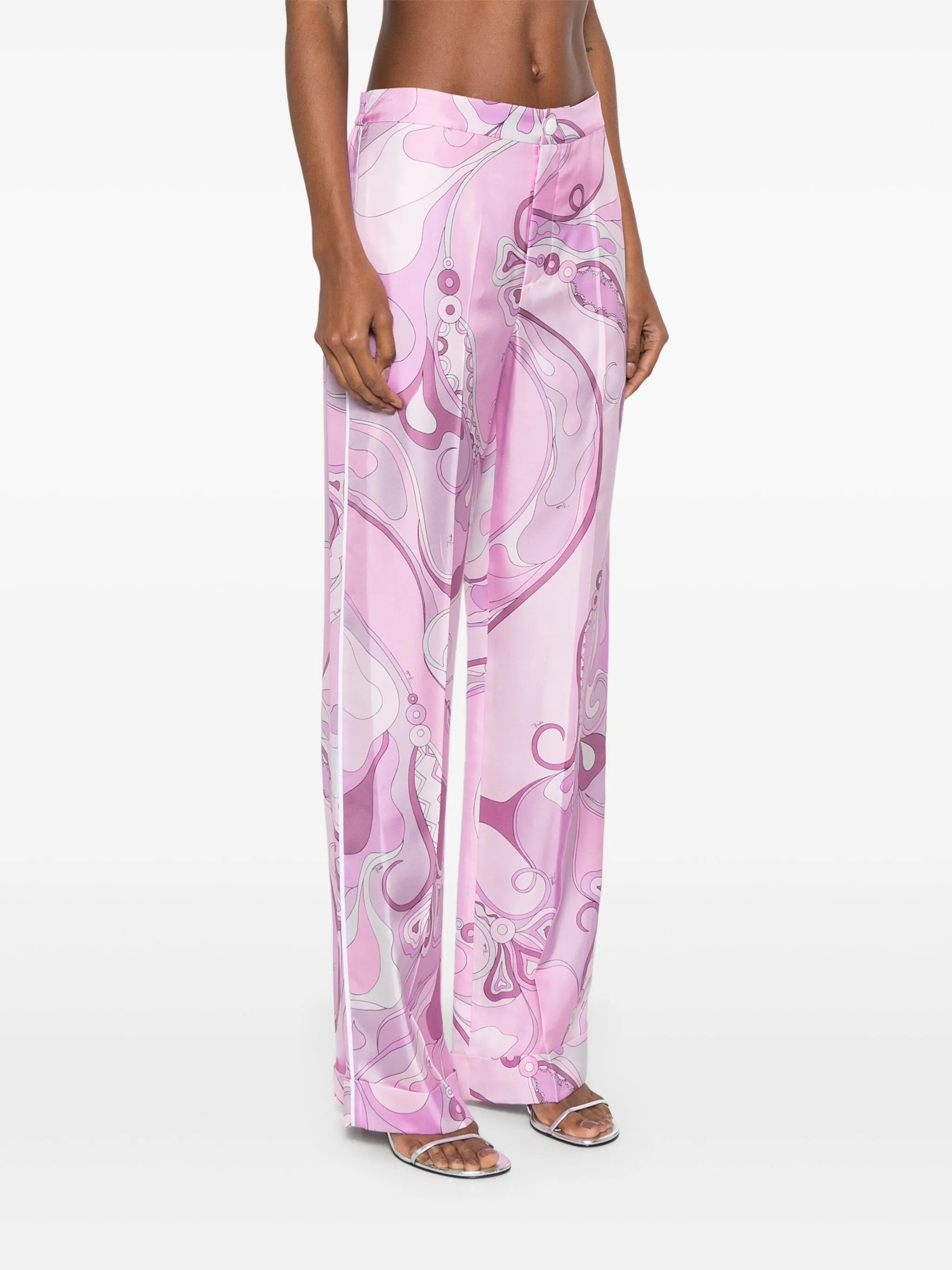 Orchidee-print trousers