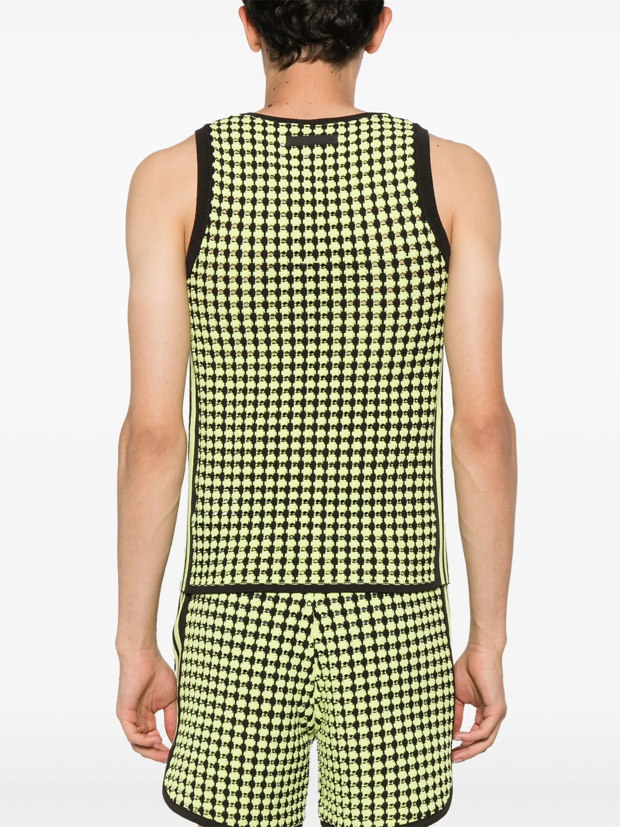X Wales Bonner houndstooth crochet-knit vest