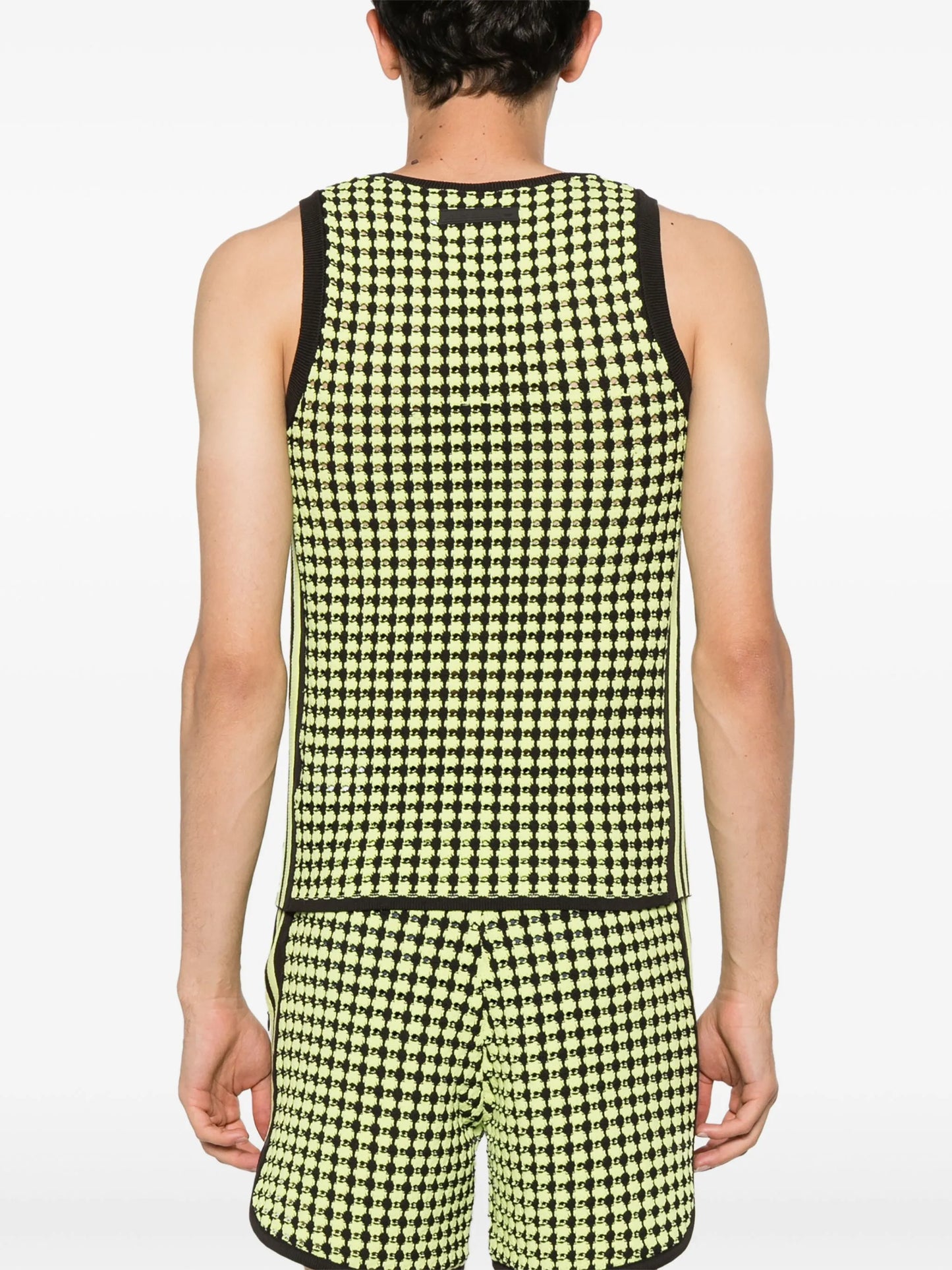 X Wales Bonner houndstooth crochet-knit vest