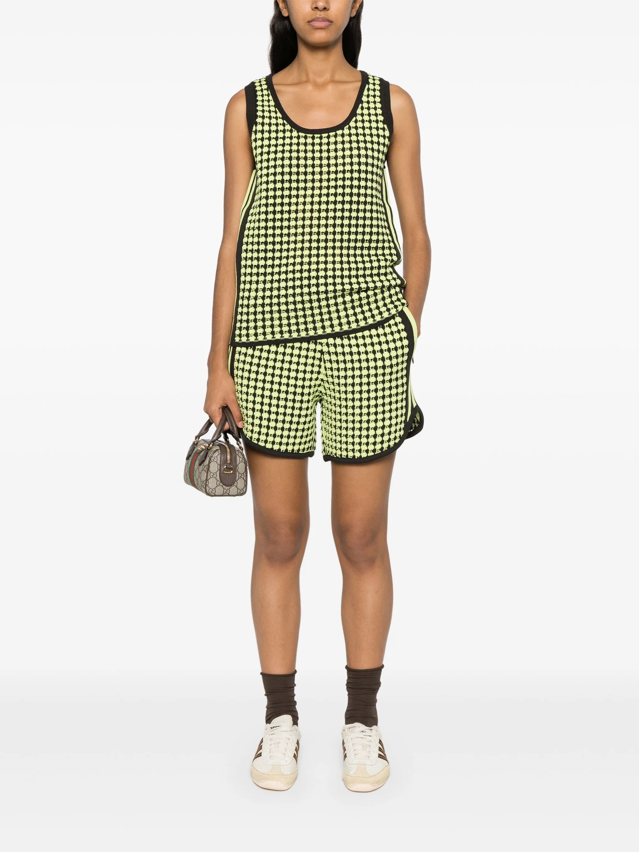 X Wales Bonner houndstooth crochet-knit vest
