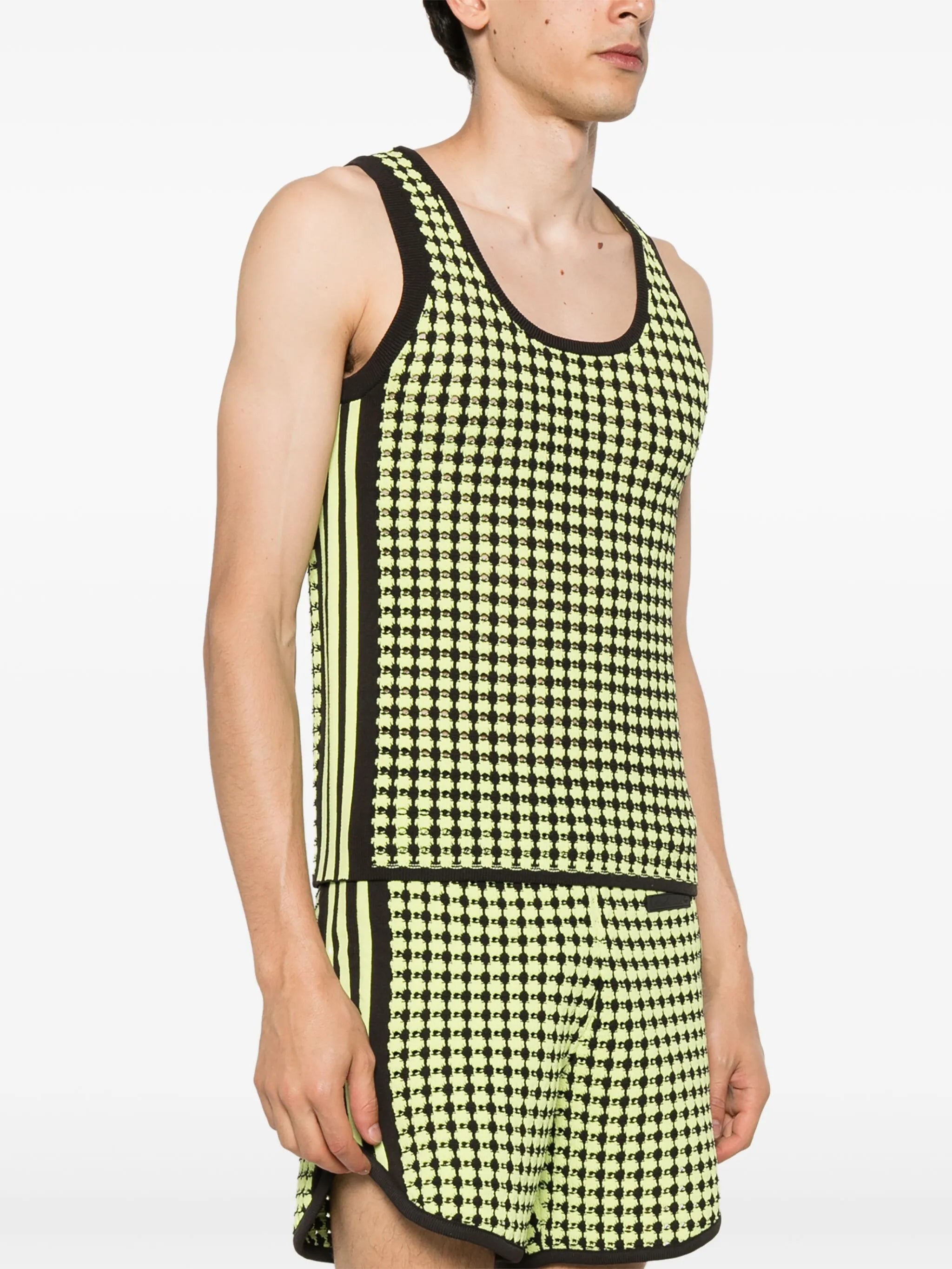 X Wales Bonner houndstooth crochet-knit vest