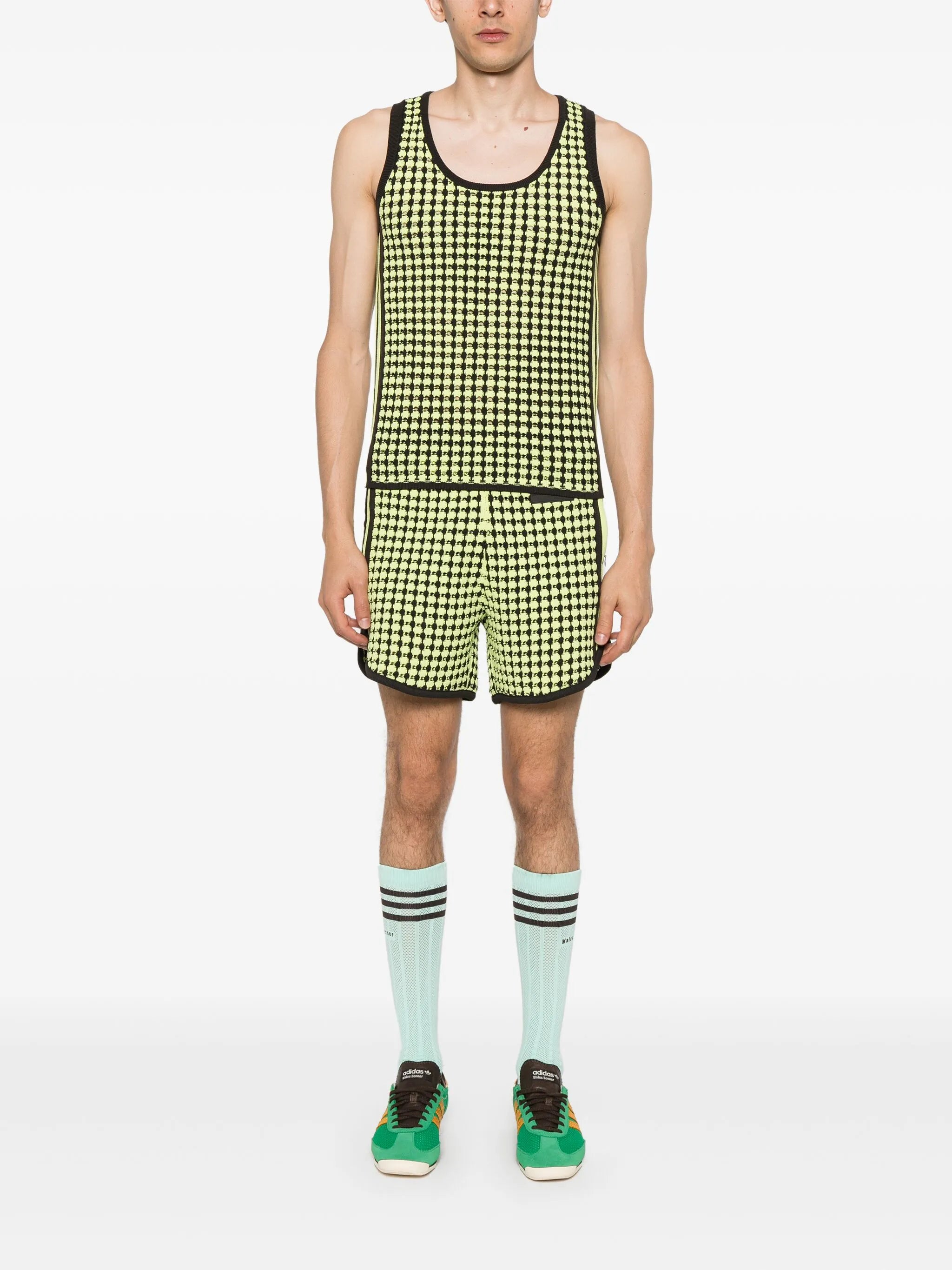 X Wales Bonner houndstooth crochet-knit vest